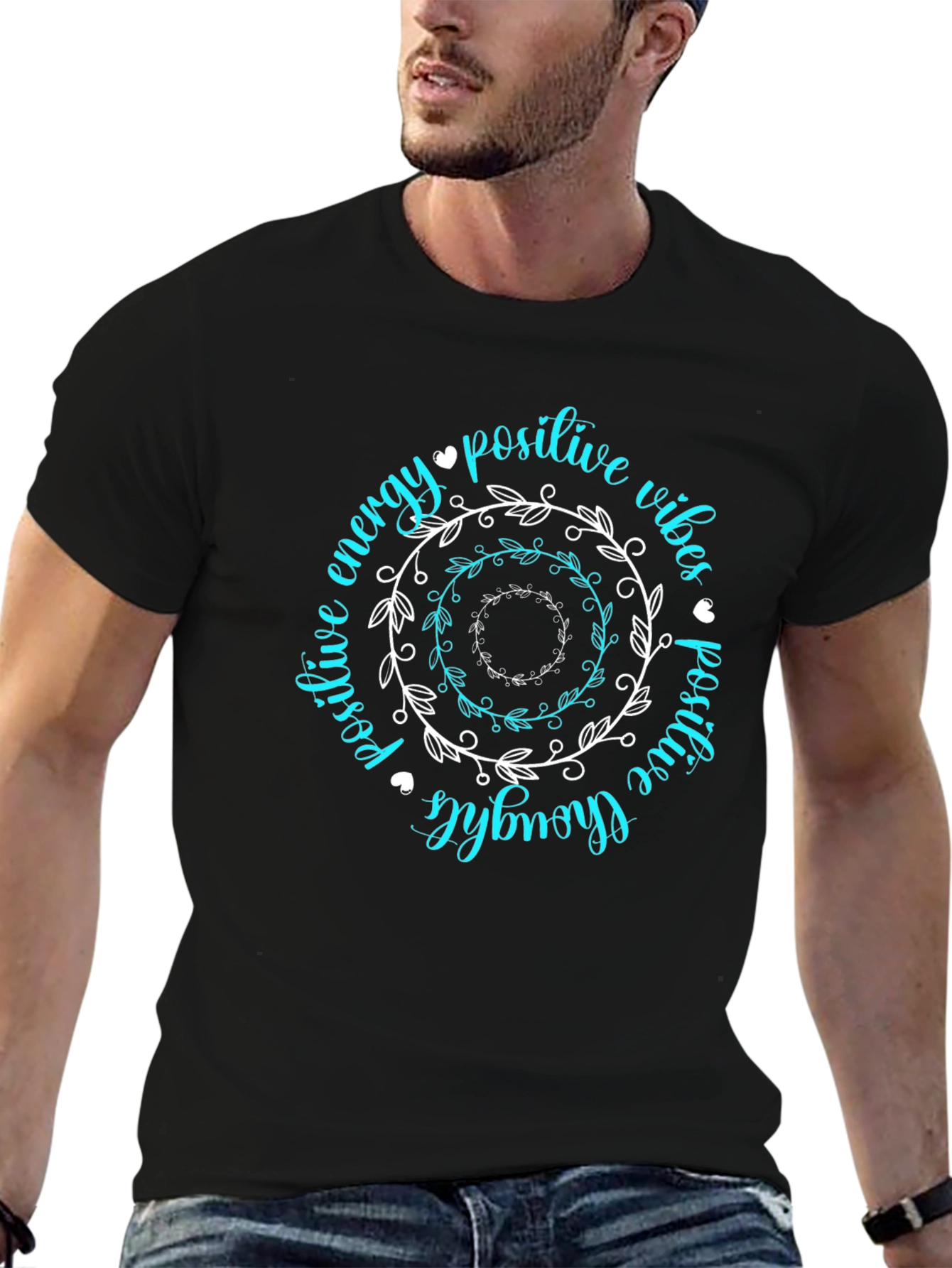 Positive Vibes Graphic Tee - Trendy Black T-Shirt