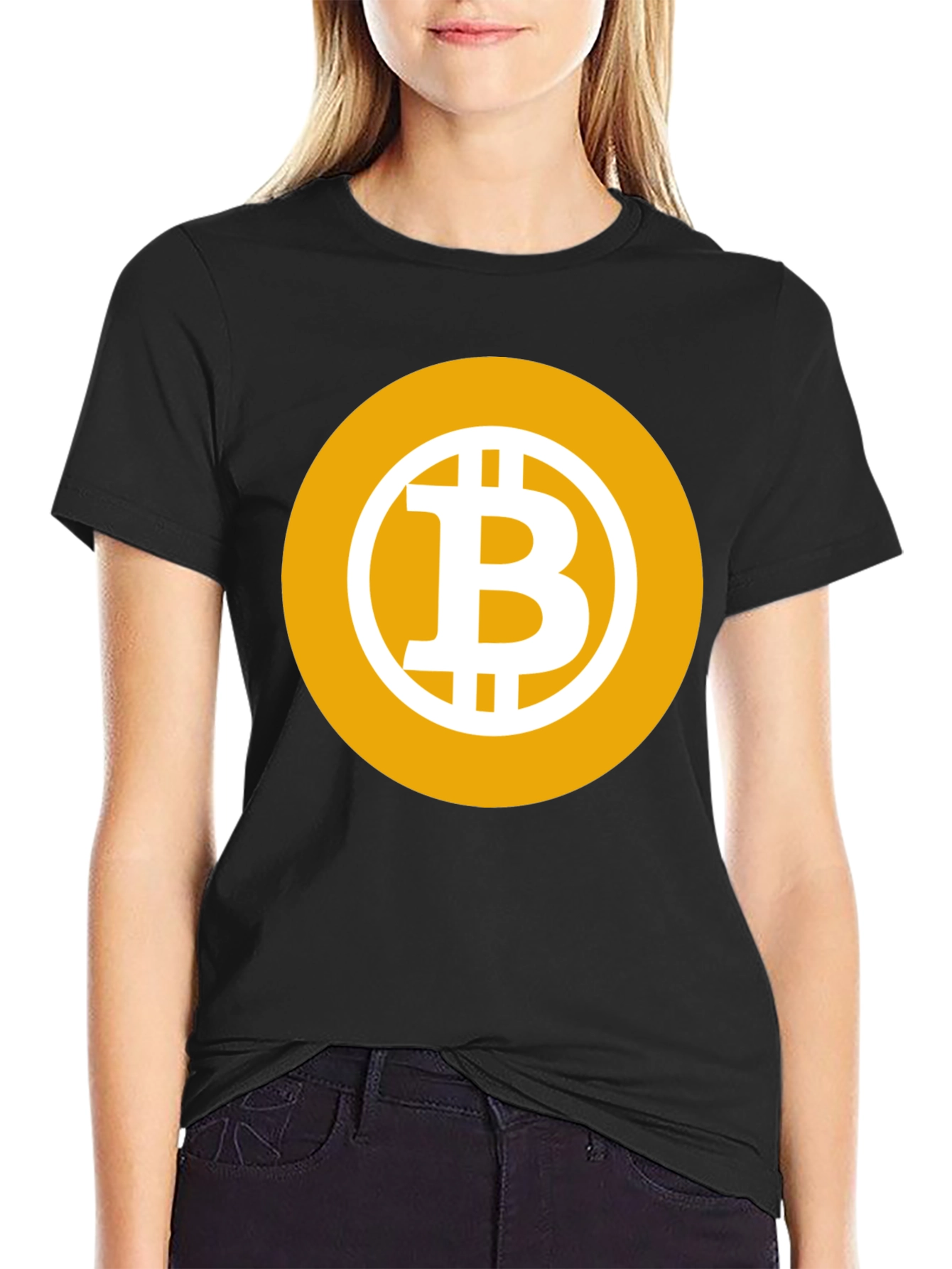 Bitcoin Logo Black T-Shirt - Crypto Currency Fashion