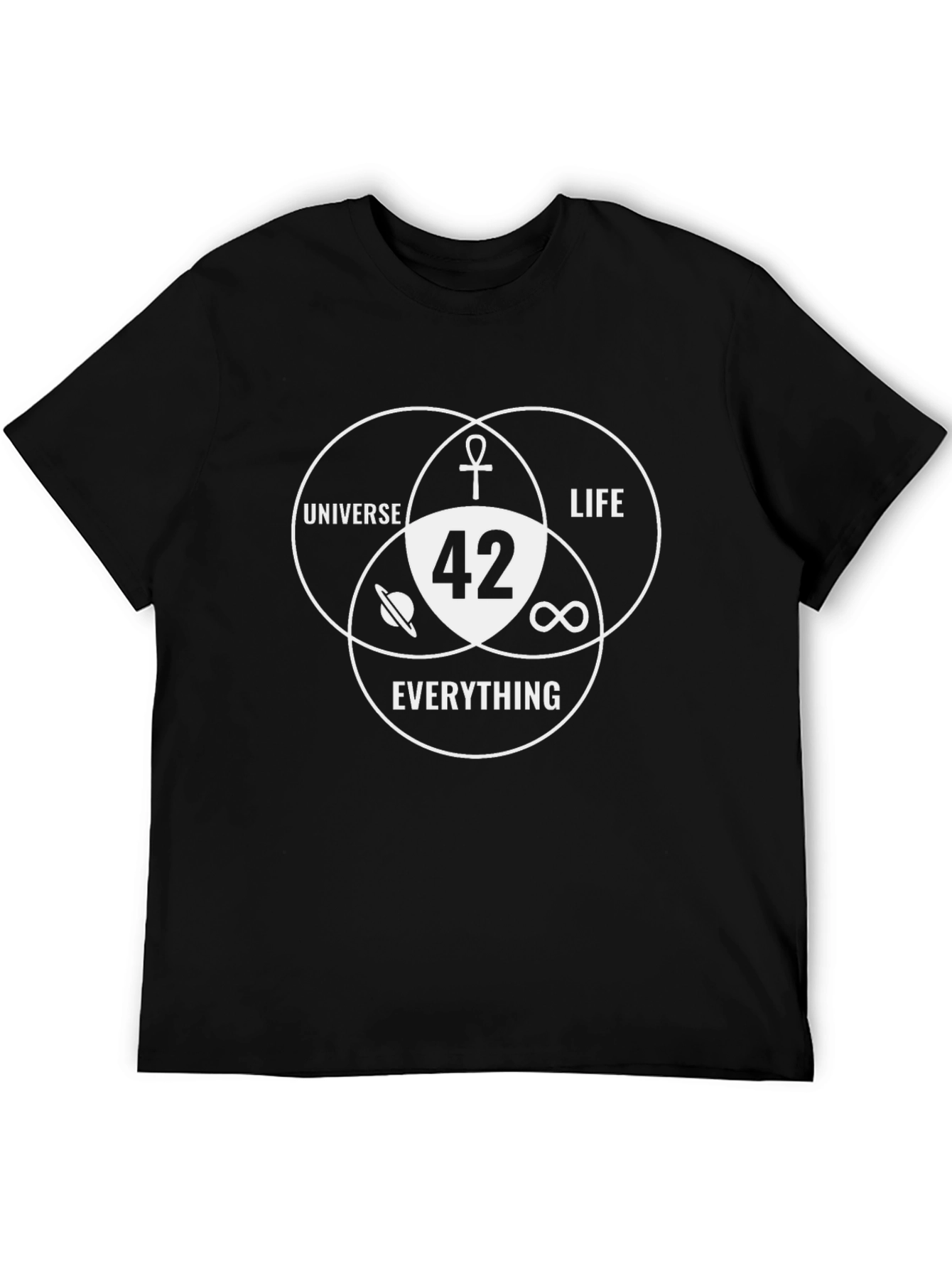 42 T-Shirt: Universe Life Everything Venn Diagram Tee