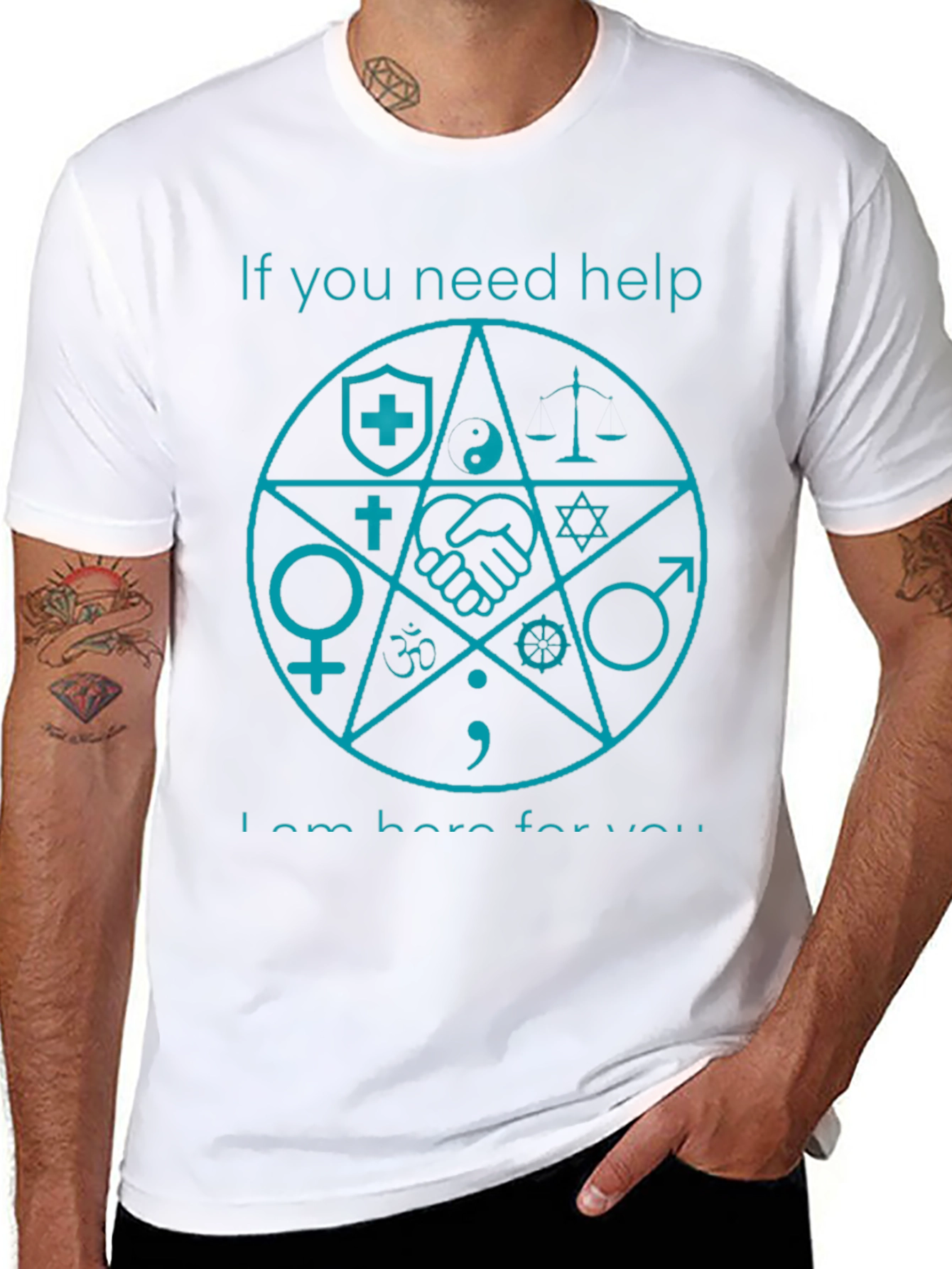 Symbolic Help T-Shirt - Black Graphic Tee