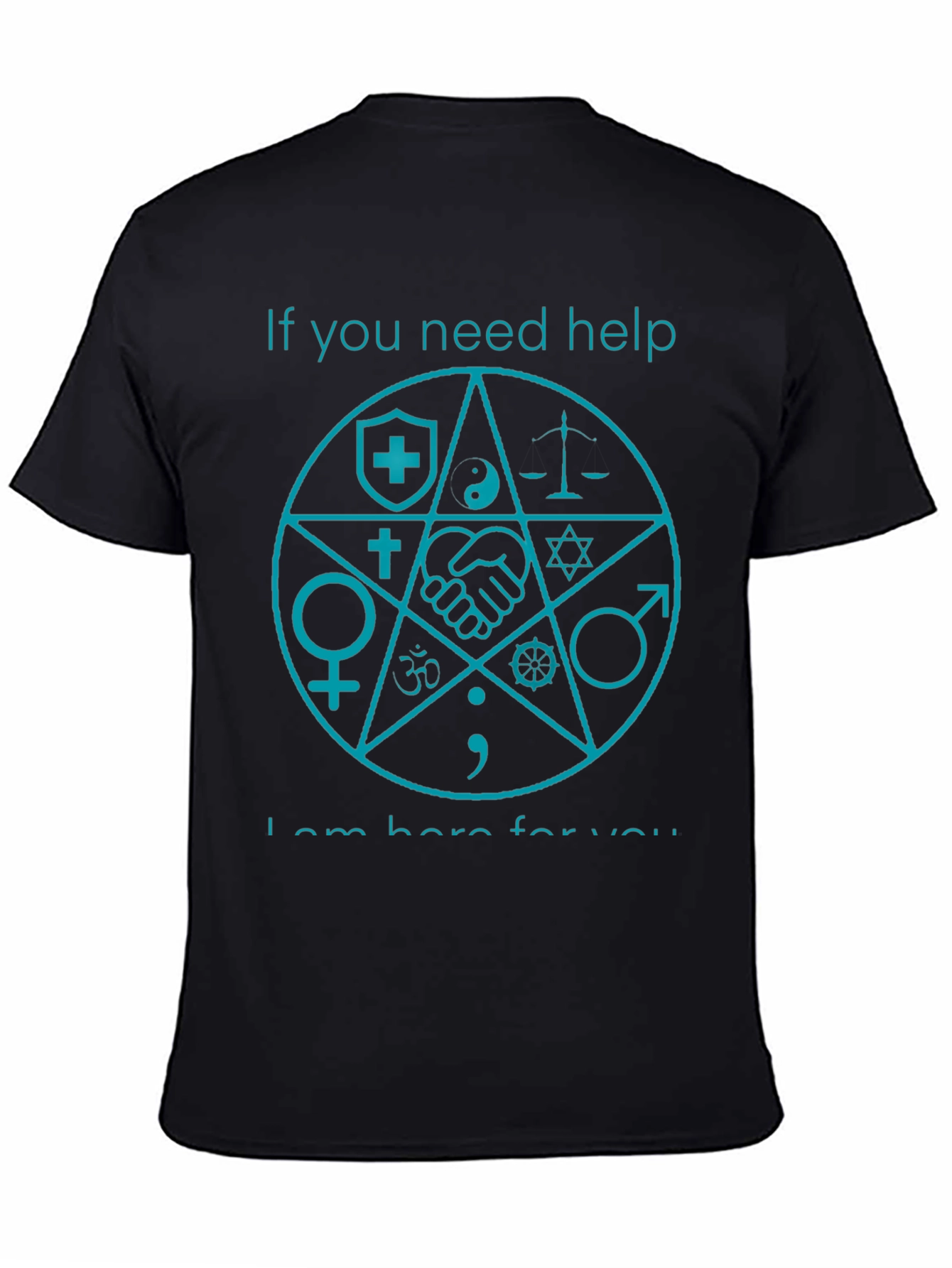 Symbolic Help T-Shirt - Black Graphic Tee