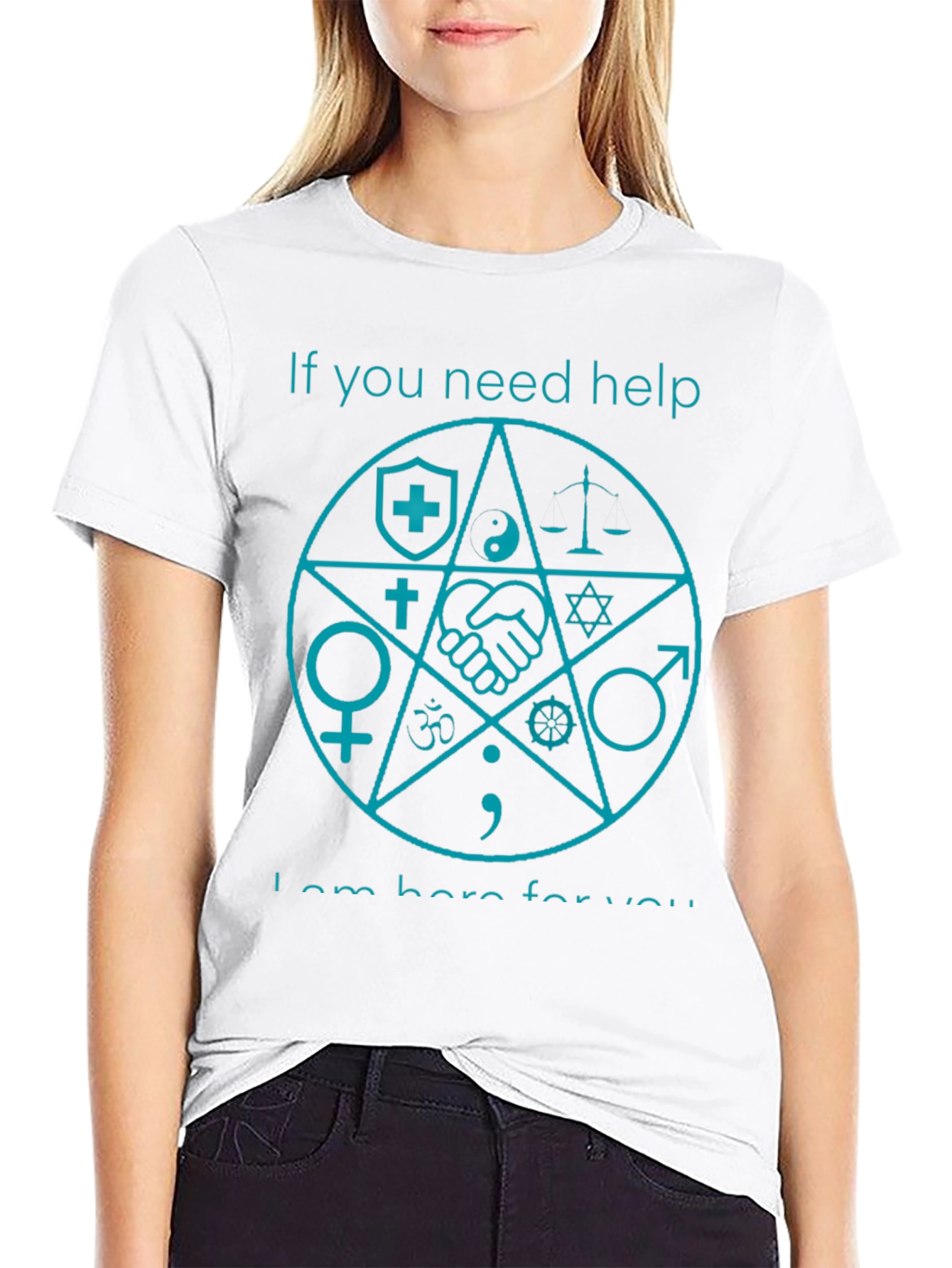 Symbolic Help T-Shirt - Black Graphic Tee