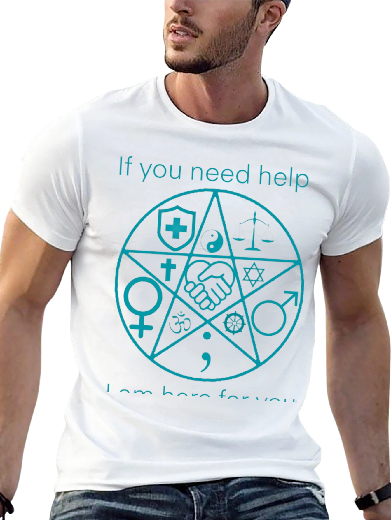 Symbolic Help T-Shirt - Black Graphic Tee