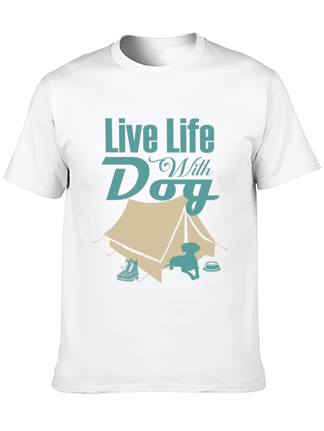 Live Life With Dog Camping T-Shirt