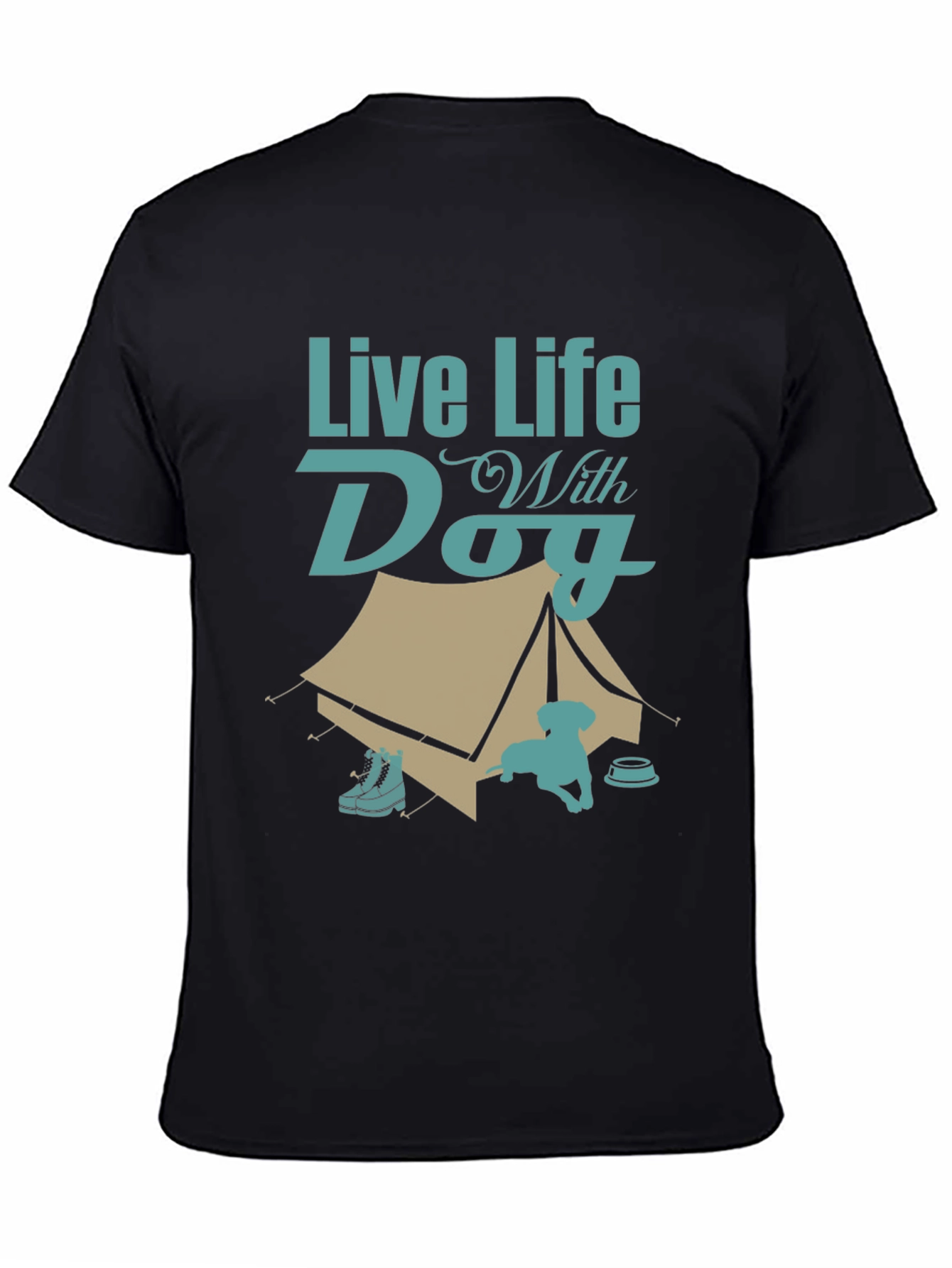 Live Life With Dog Camping T-Shirt