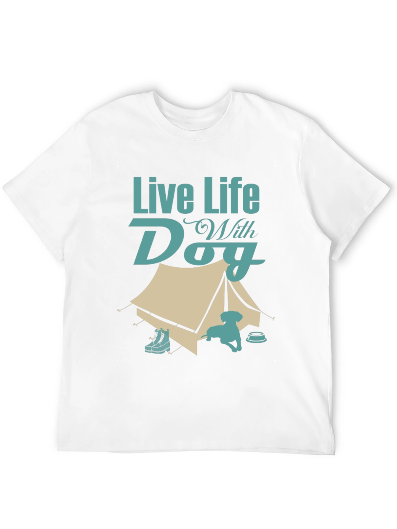 Live Life With Dog Camping T-Shirt