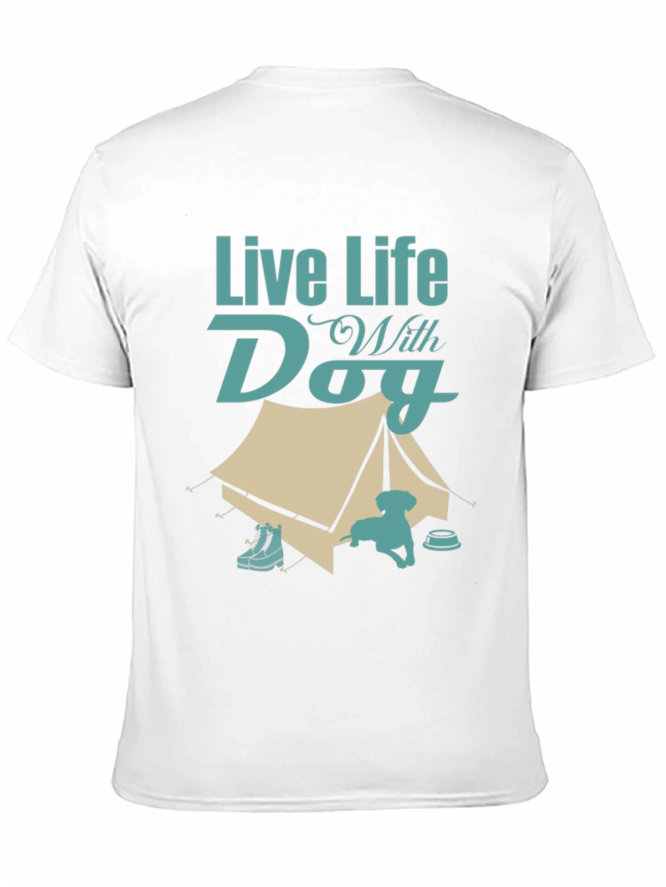 Live Life With Dog Camping T-Shirt