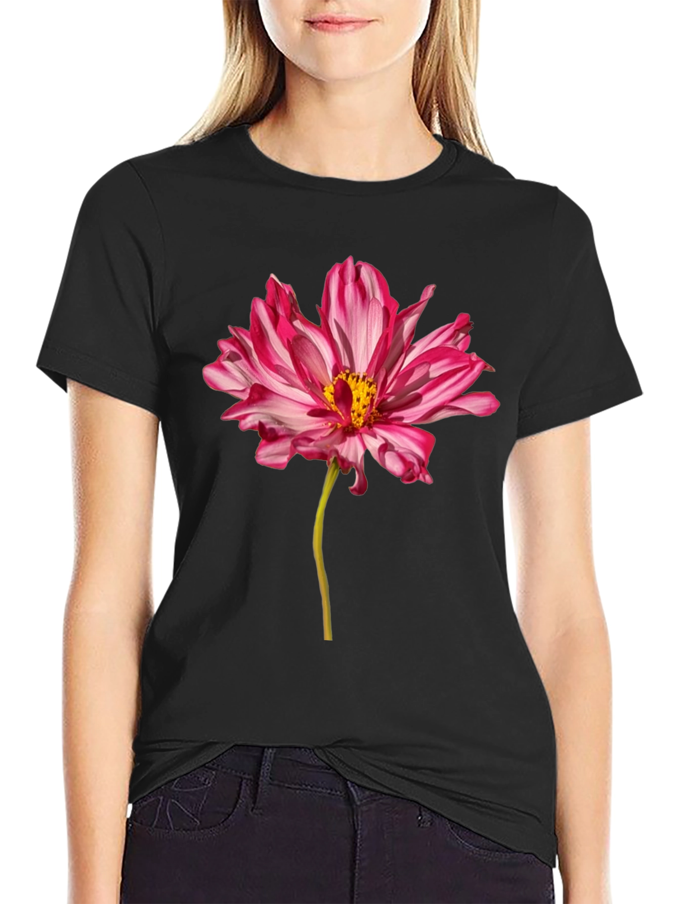 Floral T-Shirt - Pink Flower Graphic Tee