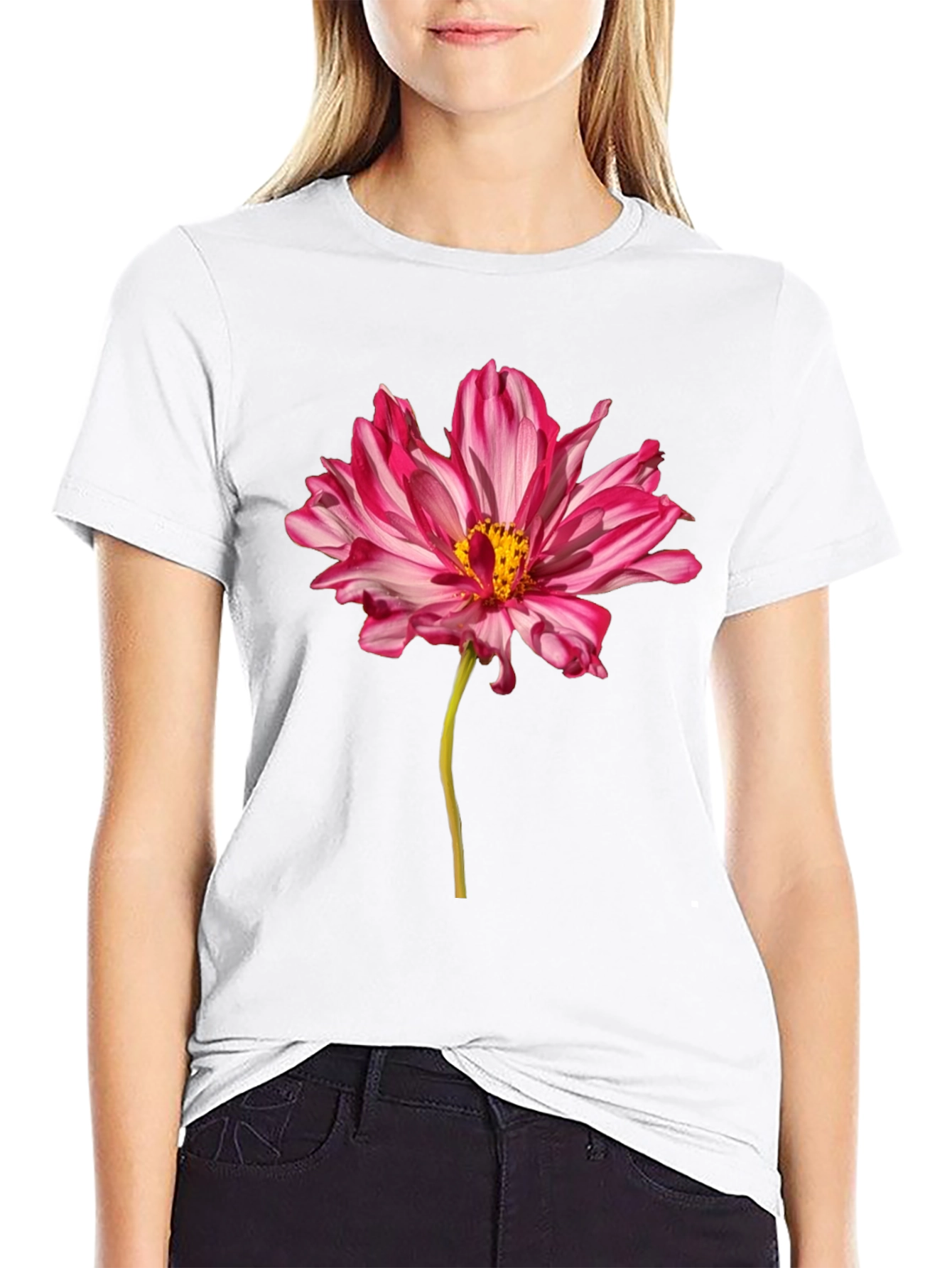Floral T-Shirt - Pink Flower Graphic Tee