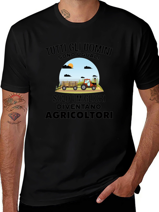 Funny Mens Farmer T-Shirt - All Men Are Created Equal