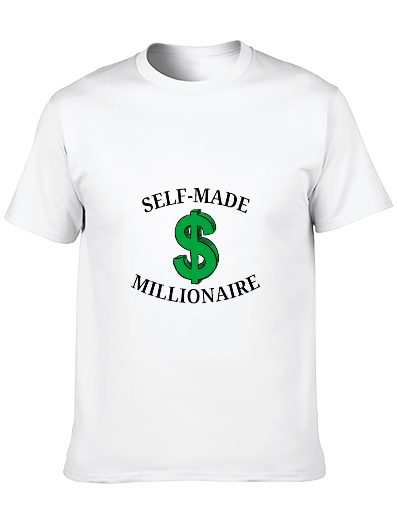 Self-Made Millionaire Graphic Tee - Black Cotton Casual T-Shirt