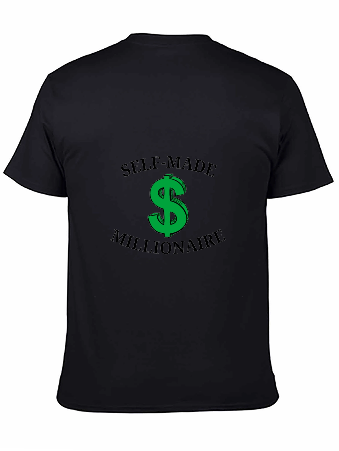 Self-Made Millionaire Graphic Tee - Black Cotton Casual T-Shirt