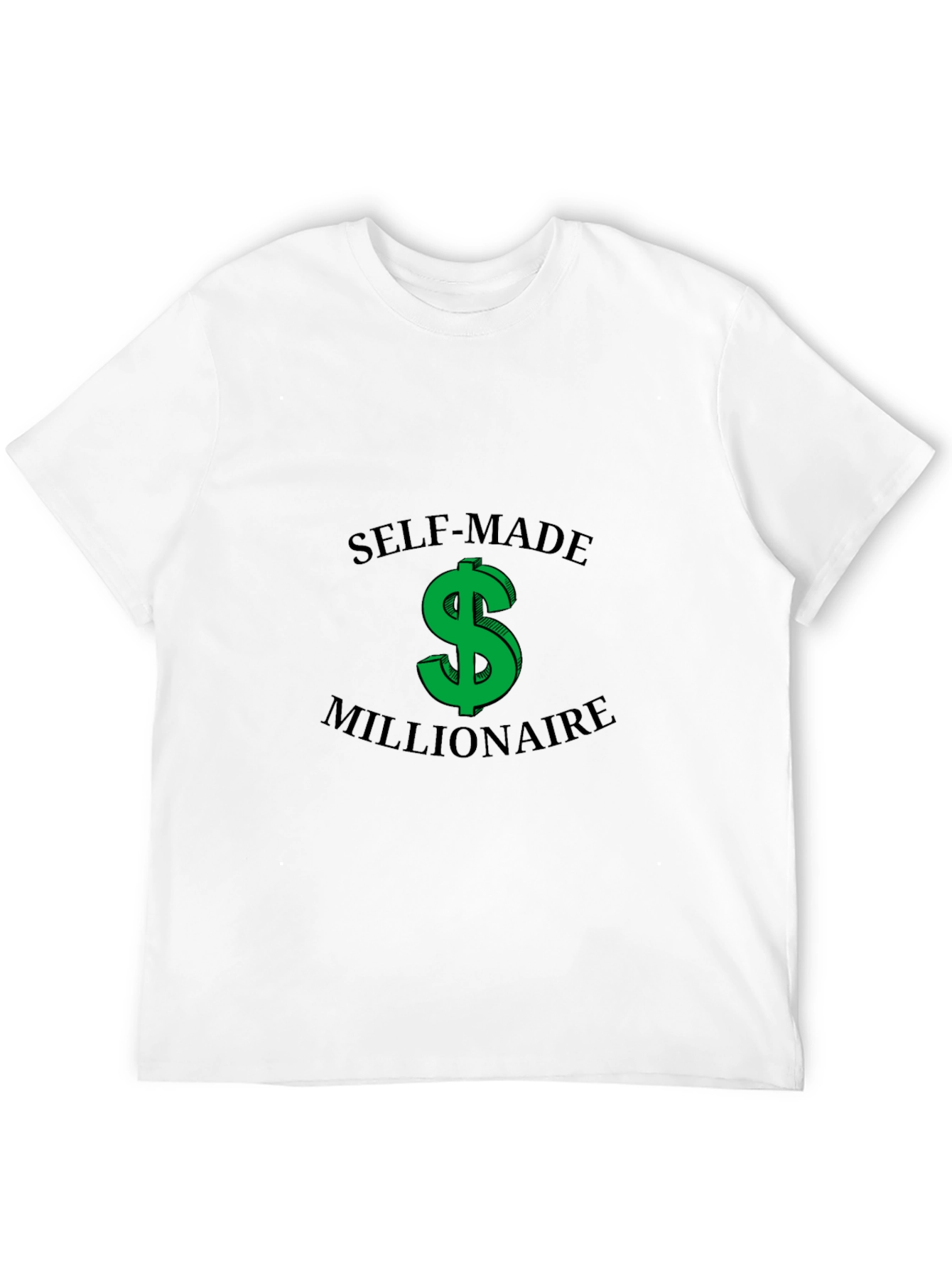 Self-Made Millionaire Graphic Tee - Black Cotton Casual T-Shirt