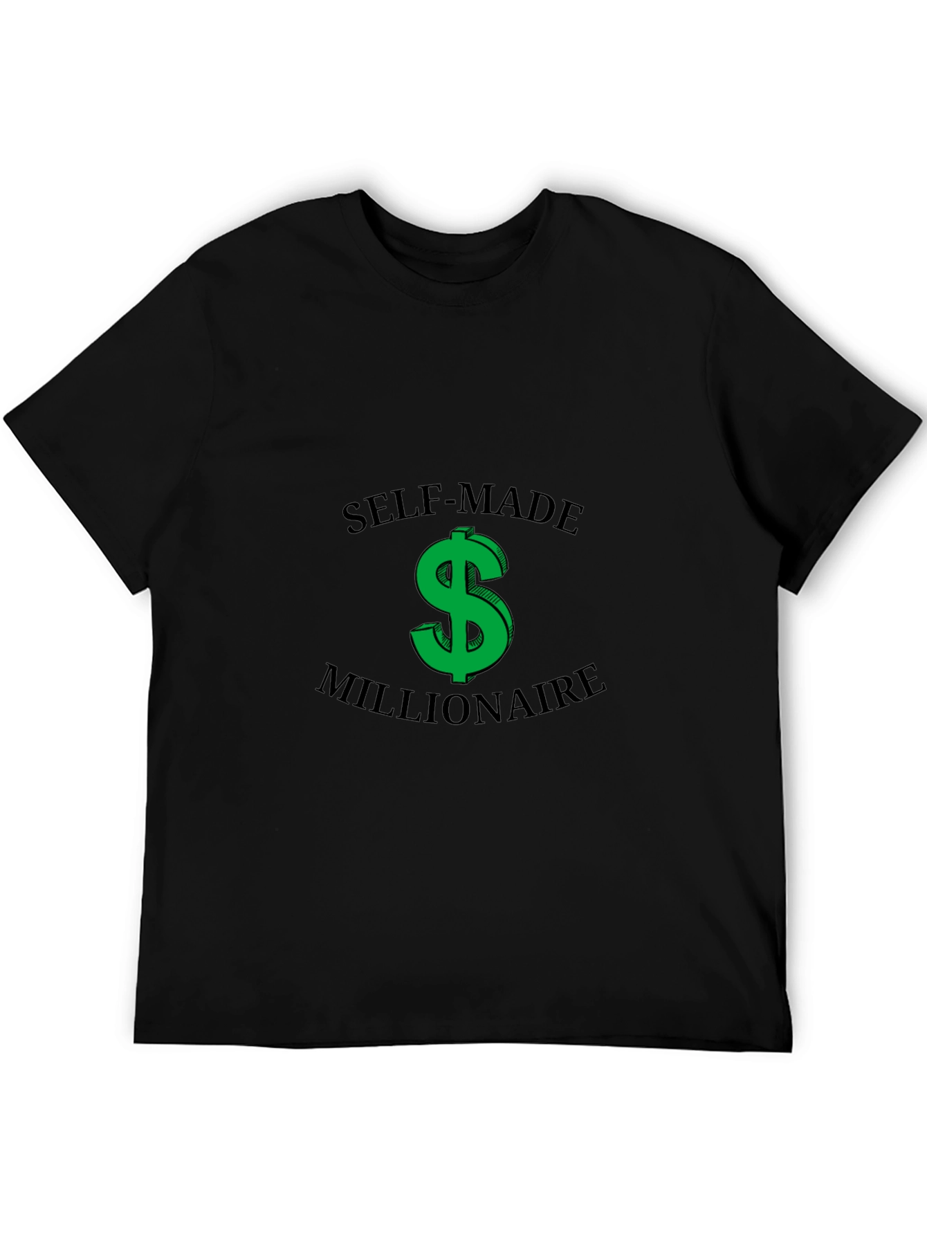 Self-Made Millionaire Graphic Tee - Black Cotton Casual T-Shirt