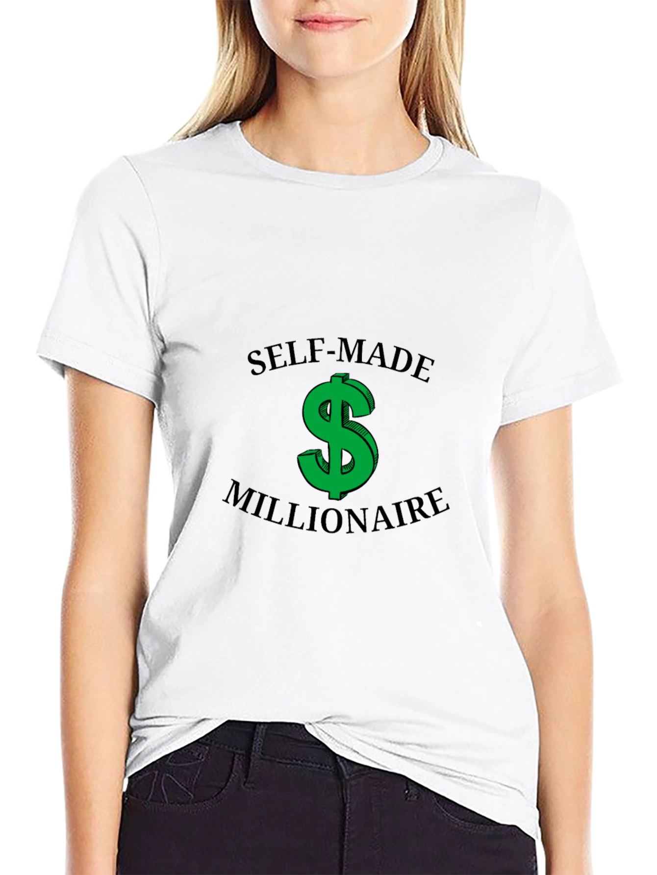 Self-Made Millionaire Graphic Tee - Black Cotton Casual T-Shirt