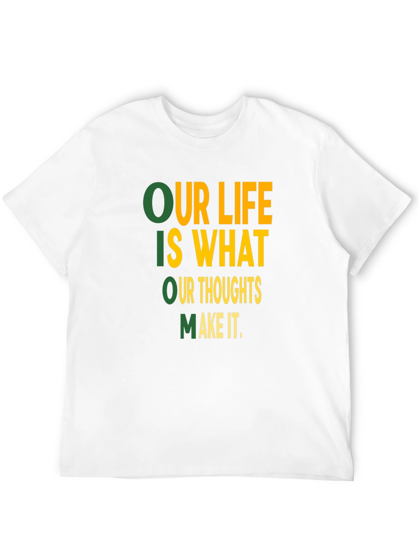 Motivational Our Life Graphic Print Black T-Shirt