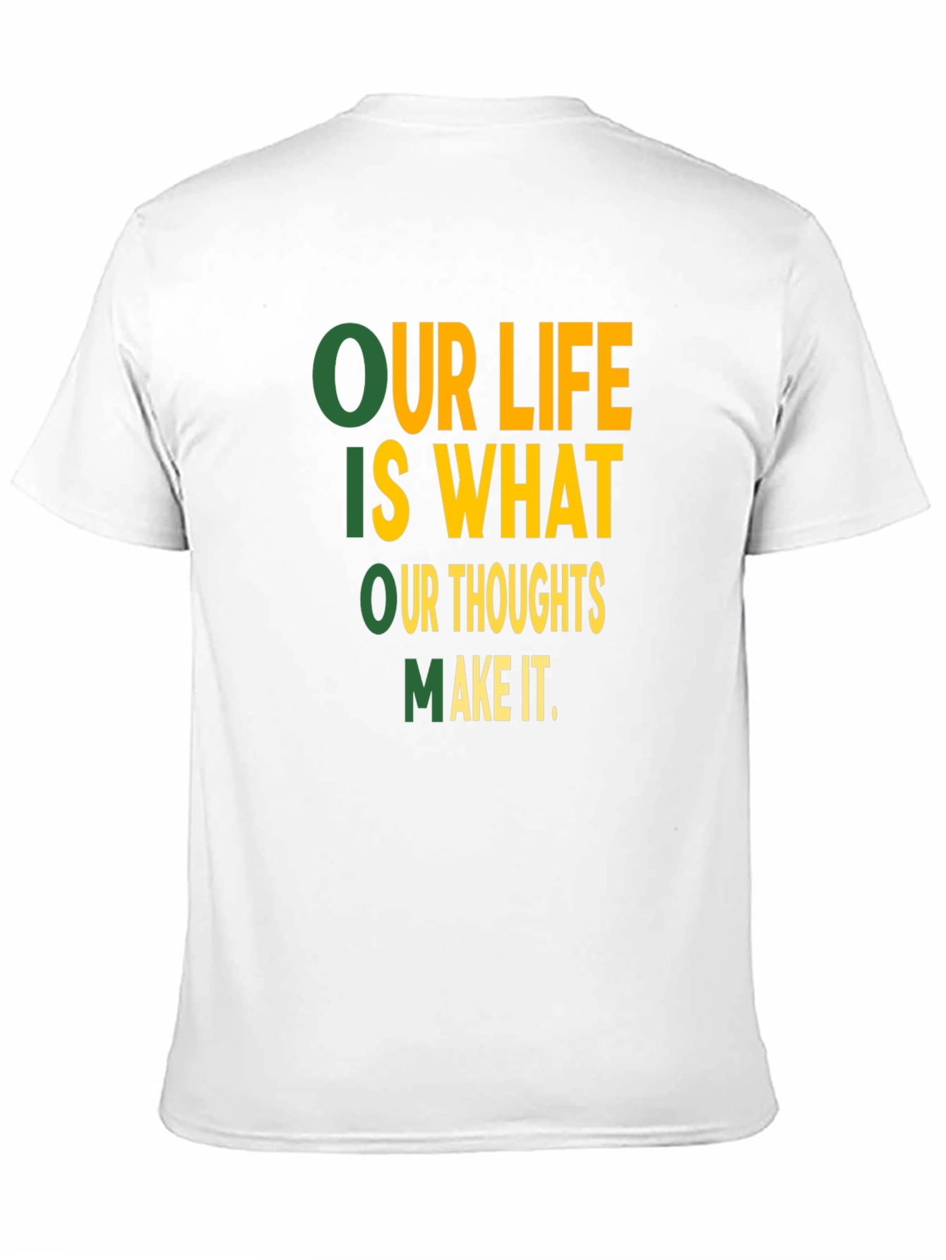 Motivational Our Life Graphic Print Black T-Shirt