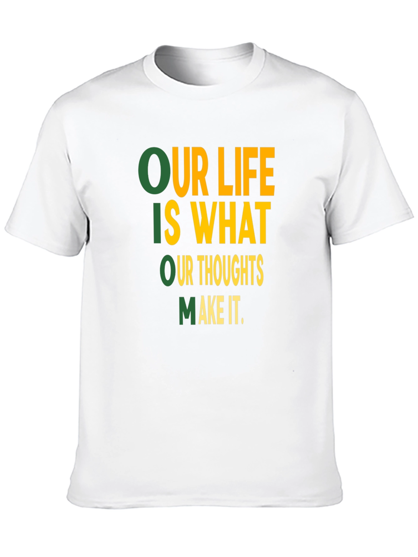 Motivational Our Life Graphic Print Black T-Shirt