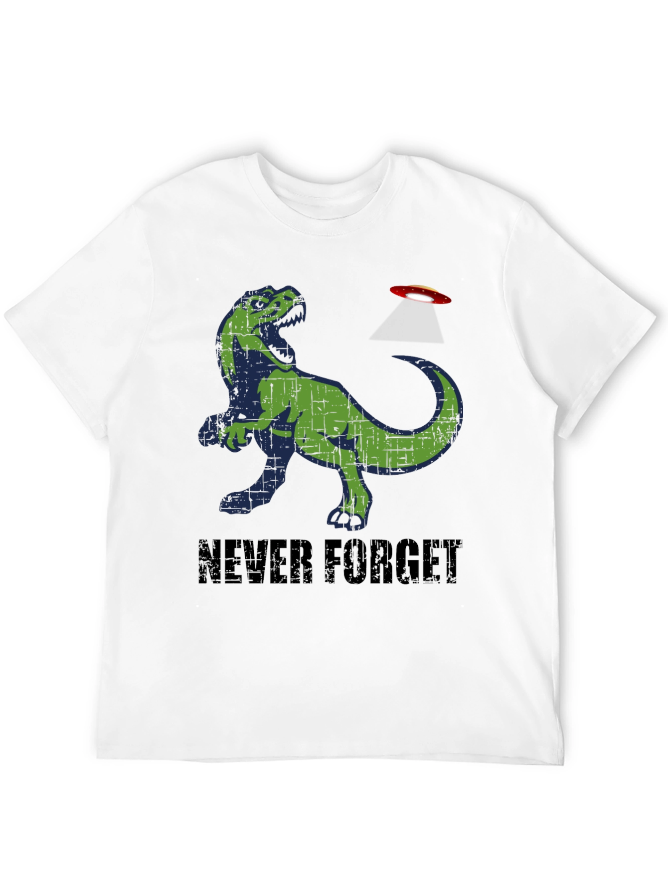 Never Forget T-Rex Alien Abduction Graphic Tee