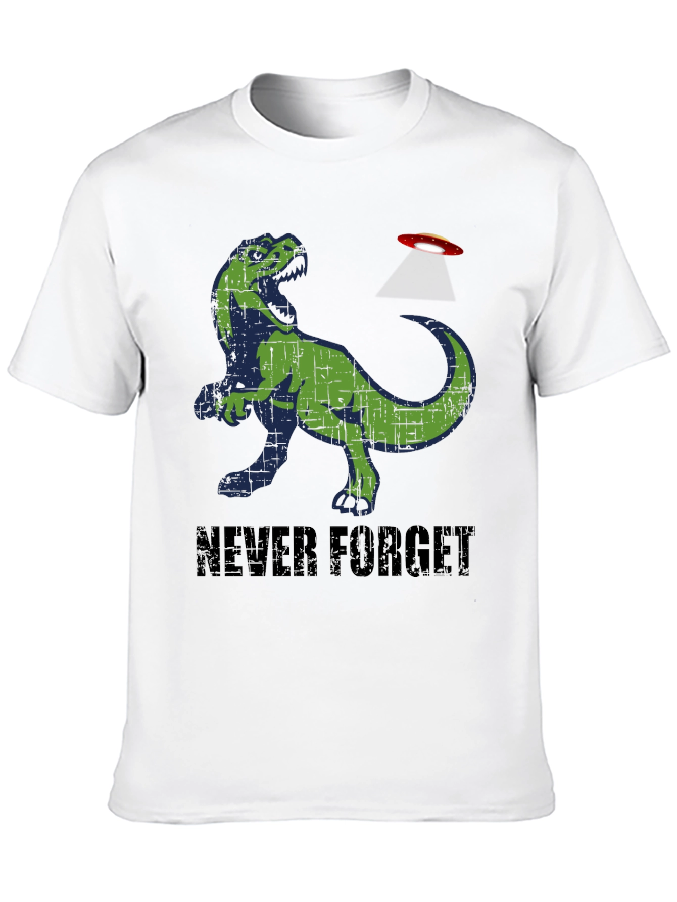 Never Forget T-Rex Alien Abduction Graphic Tee