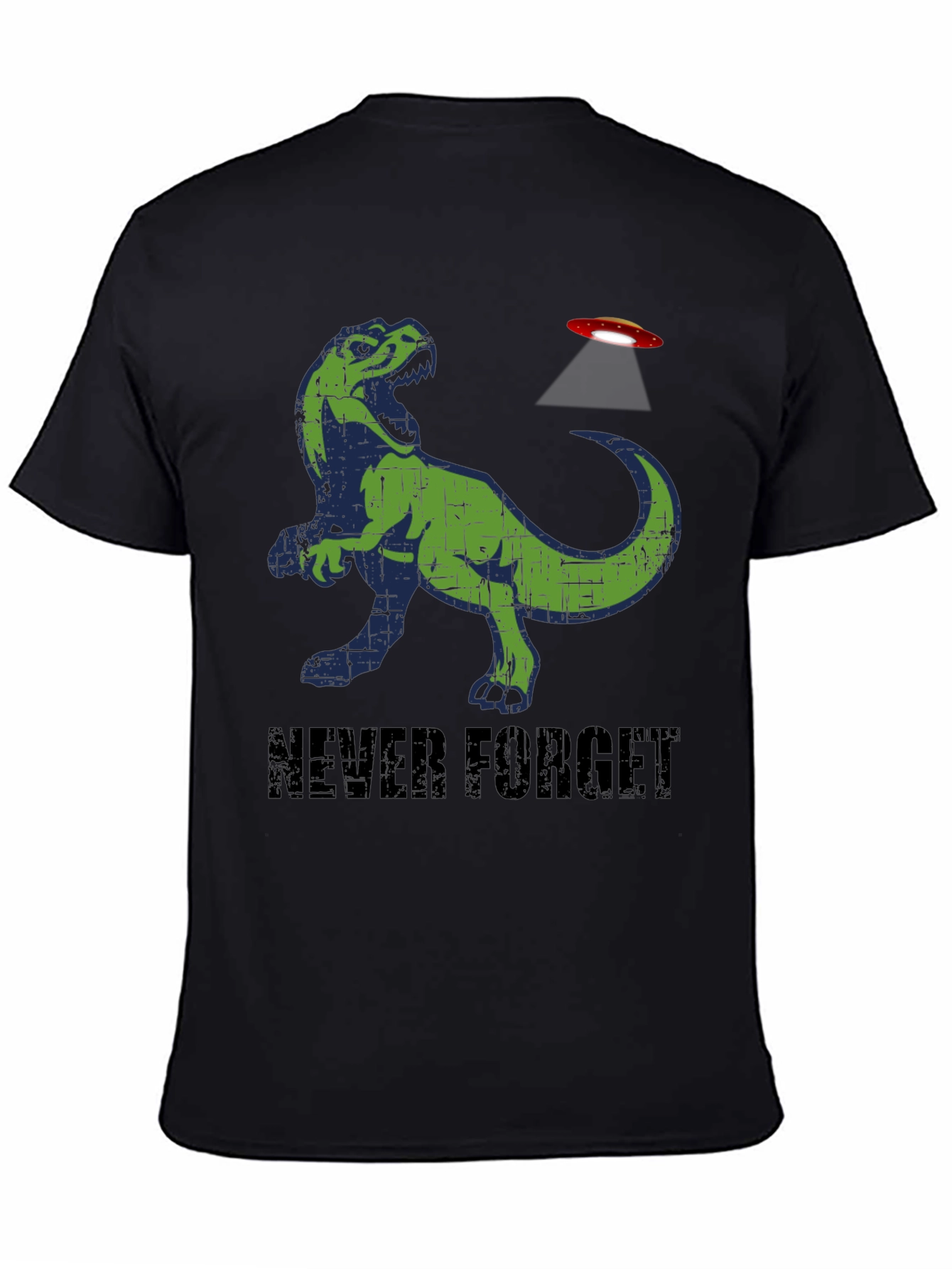 Never Forget T-Rex Alien Abduction Graphic Tee