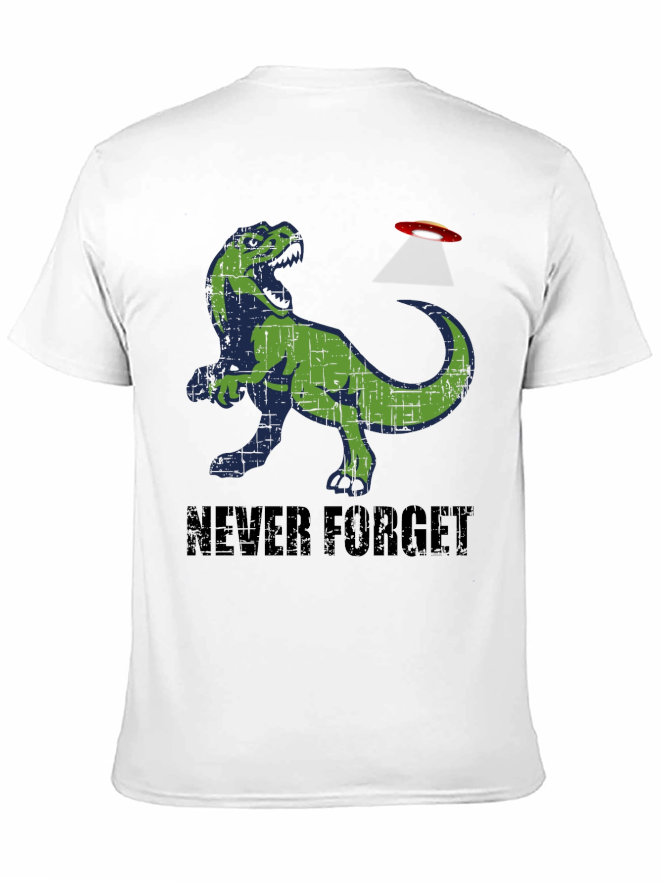 Never Forget T-Rex Alien Abduction Graphic Tee