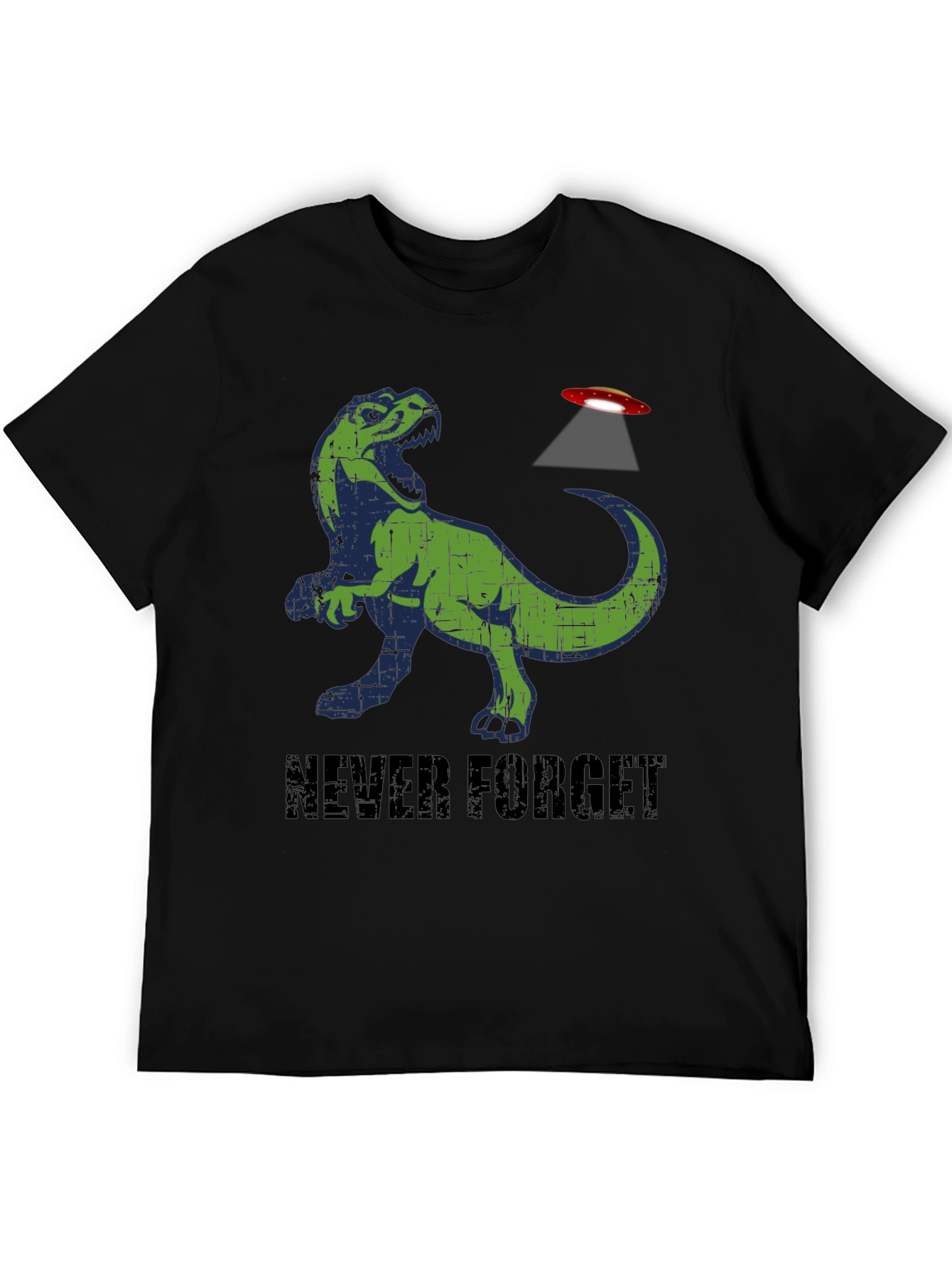 Never Forget T-Rex Alien Abduction Graphic Tee