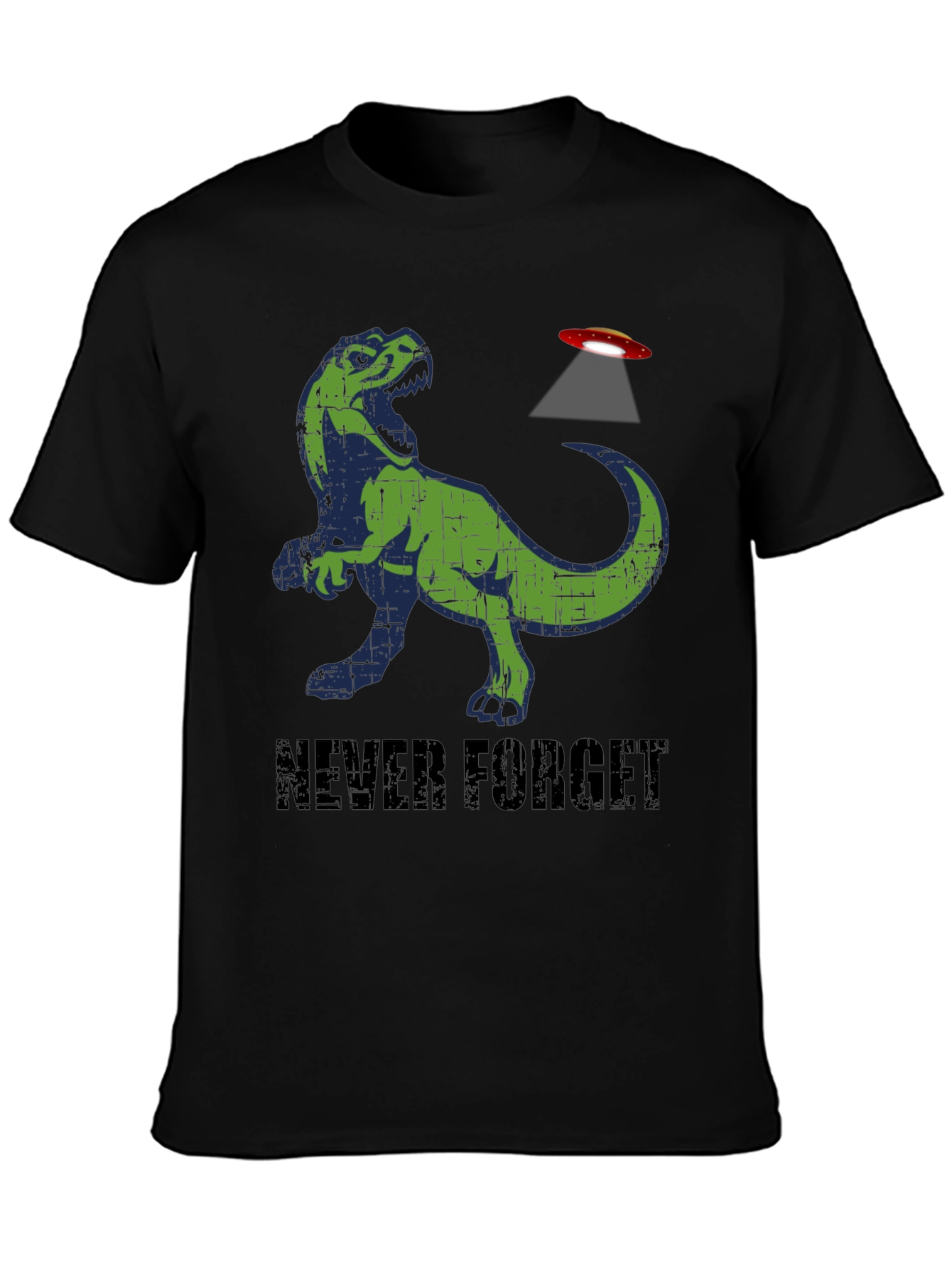 Never Forget T-Rex Alien Abduction Graphic Tee