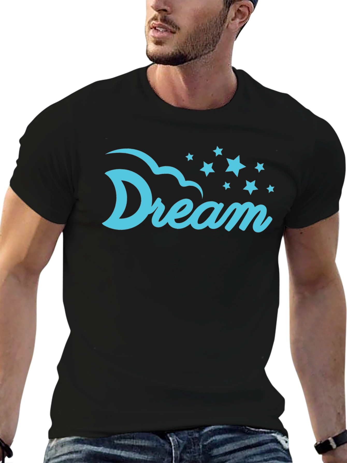Dream Stars Graphic Tee - Black Cotton Comfort