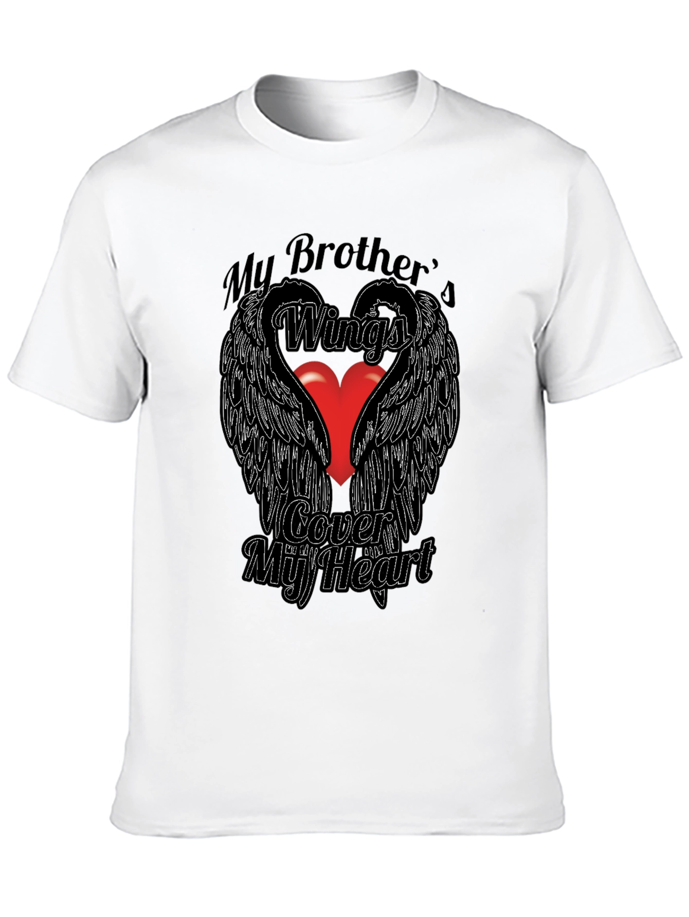 Brothers Wings T-Shirt - Memorial Heart Design