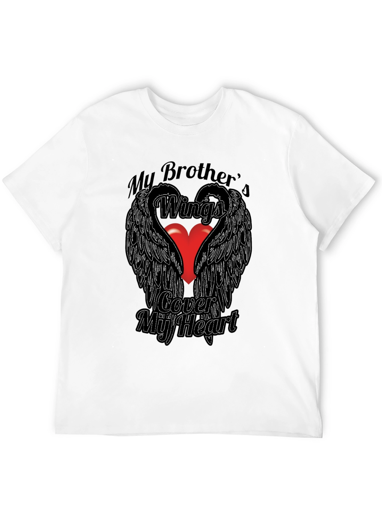 Brothers Wings T-Shirt - Memorial Heart Design