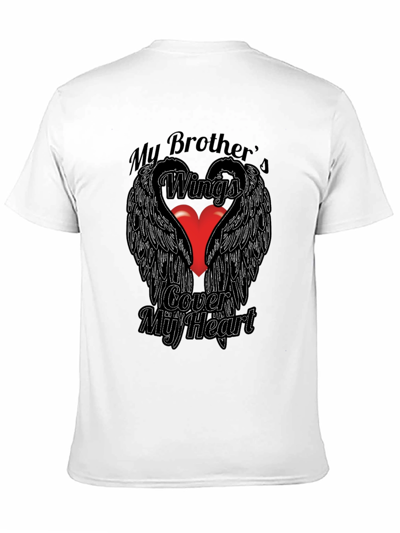 Brothers Wings T-Shirt - Memorial Heart Design