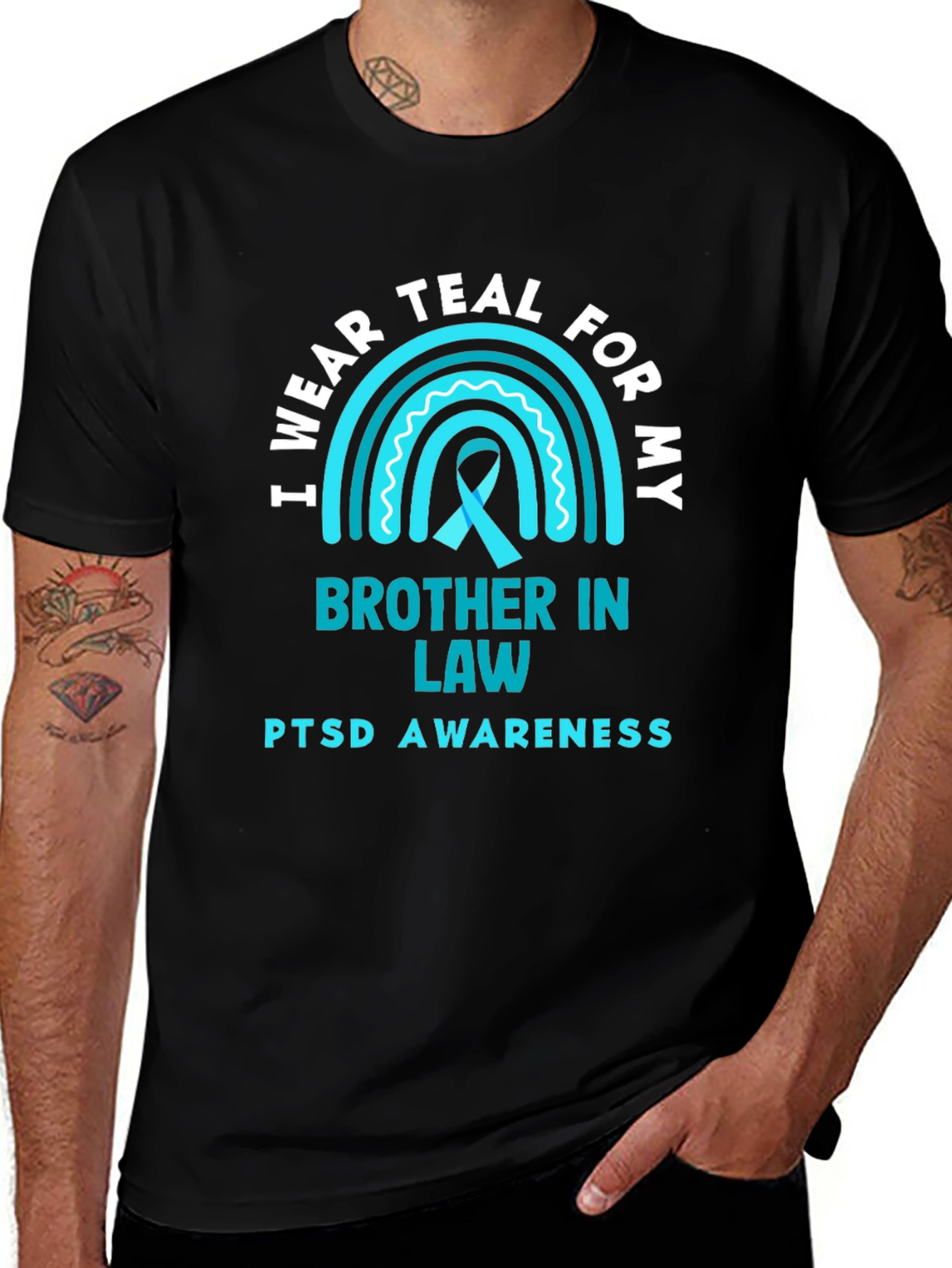Teal PTSD Awareness T-Shirt for Brother in Law