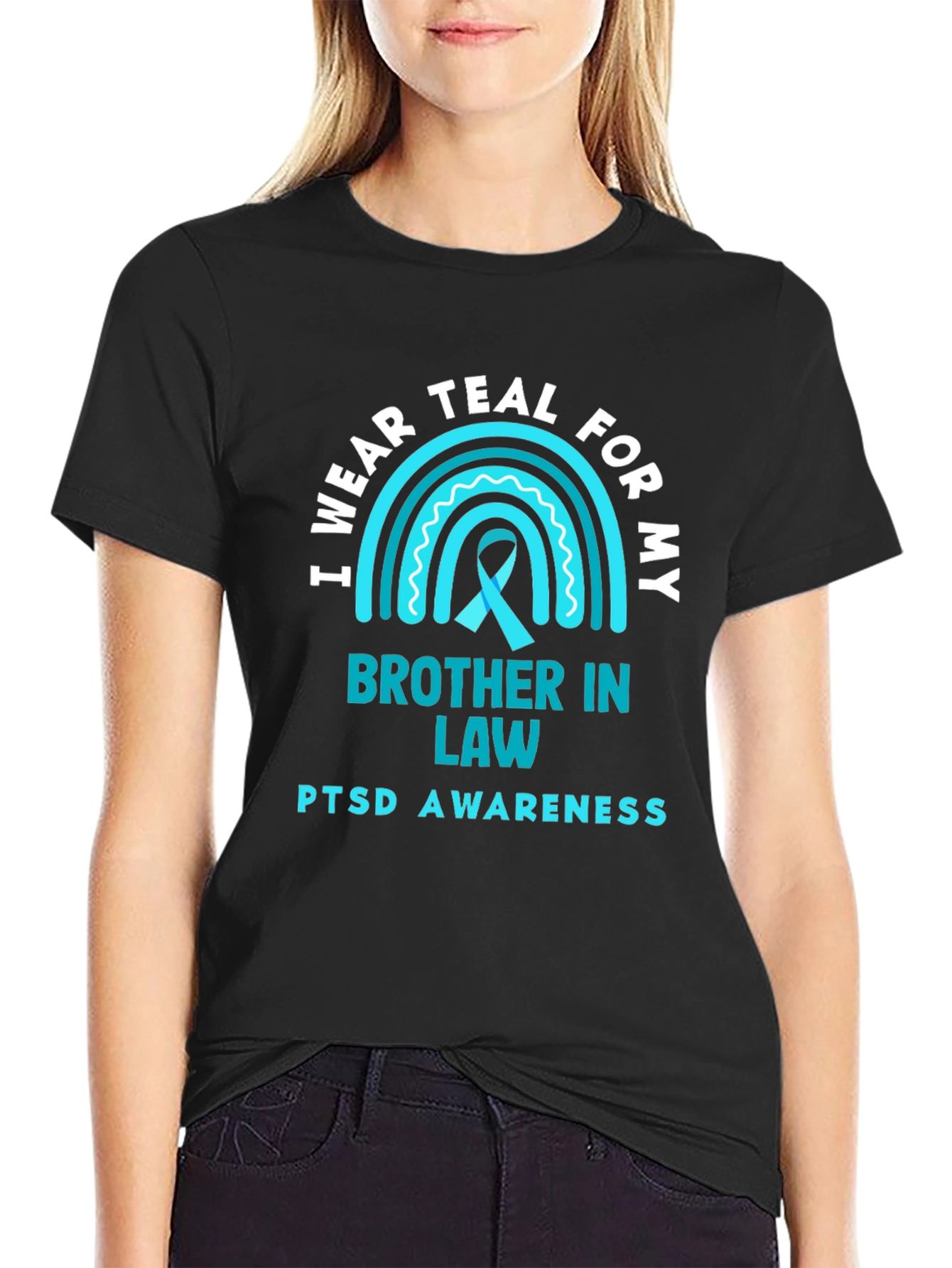 Teal PTSD Awareness T-Shirt for Brother in Law
