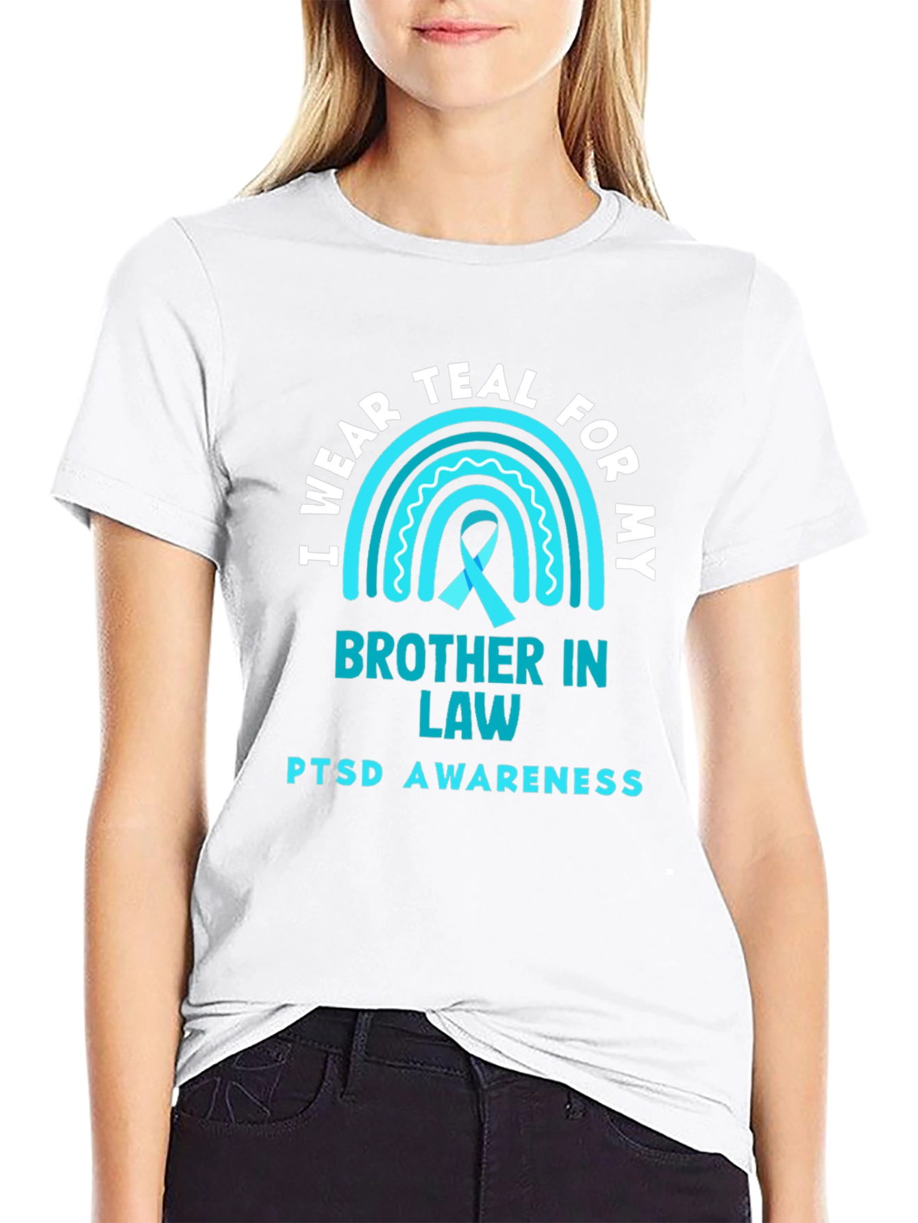 Teal PTSD Awareness T-Shirt for Brother in Law