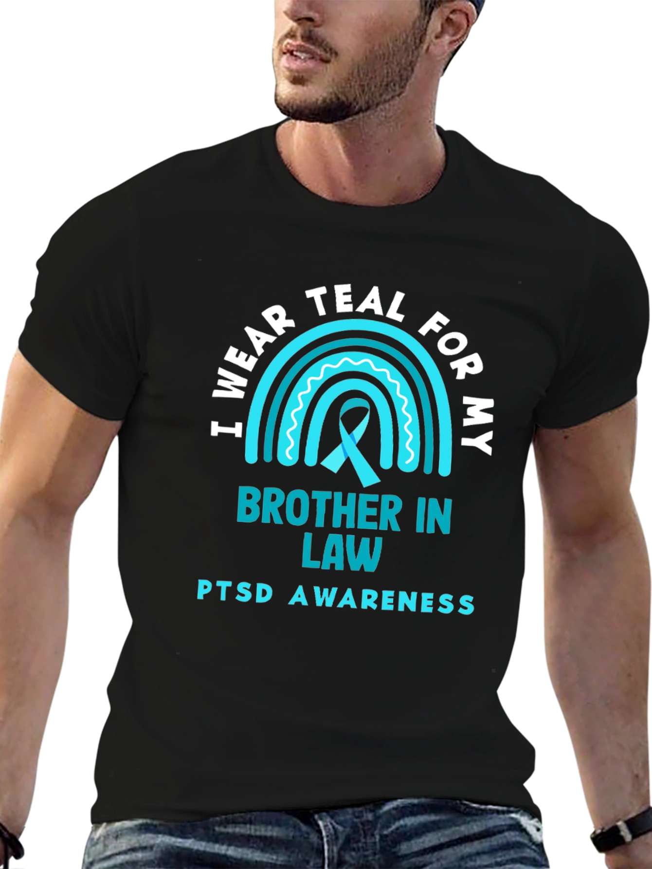 Teal PTSD Awareness T-Shirt for Brother in Law