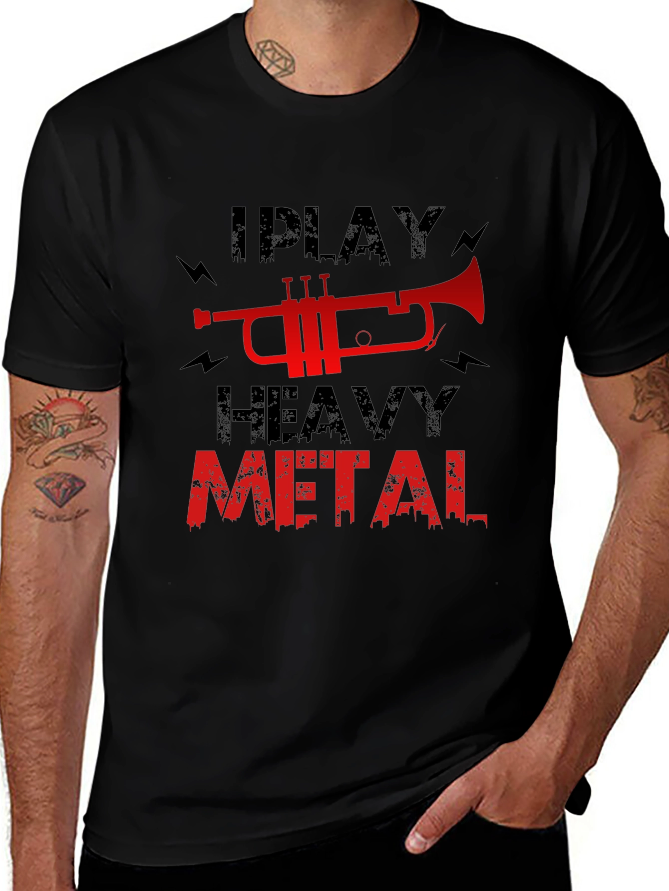 I Play Heavy Metal Trumpet Graphic T-Shirt