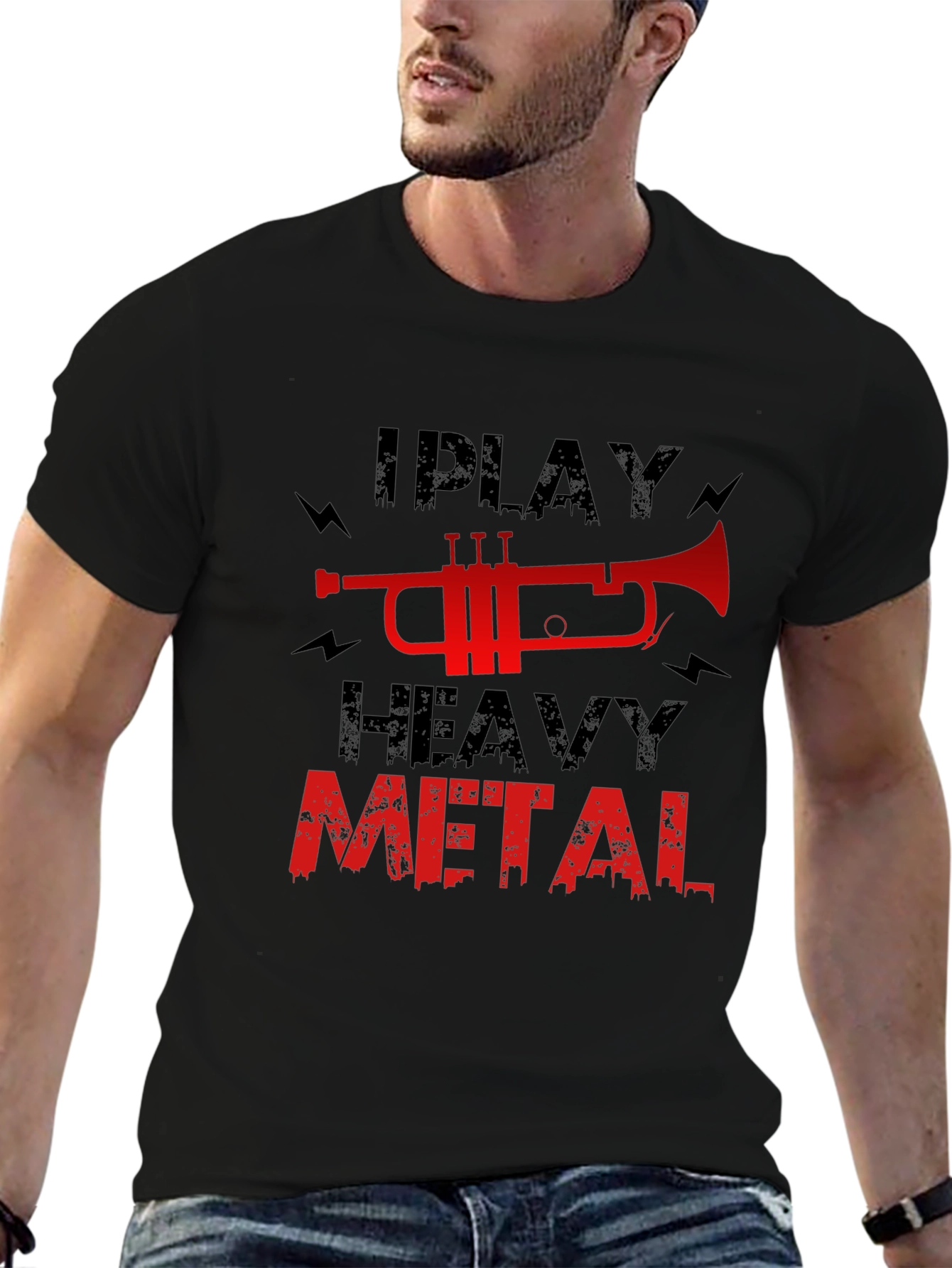 I Play Heavy Metal Trumpet Graphic T-Shirt