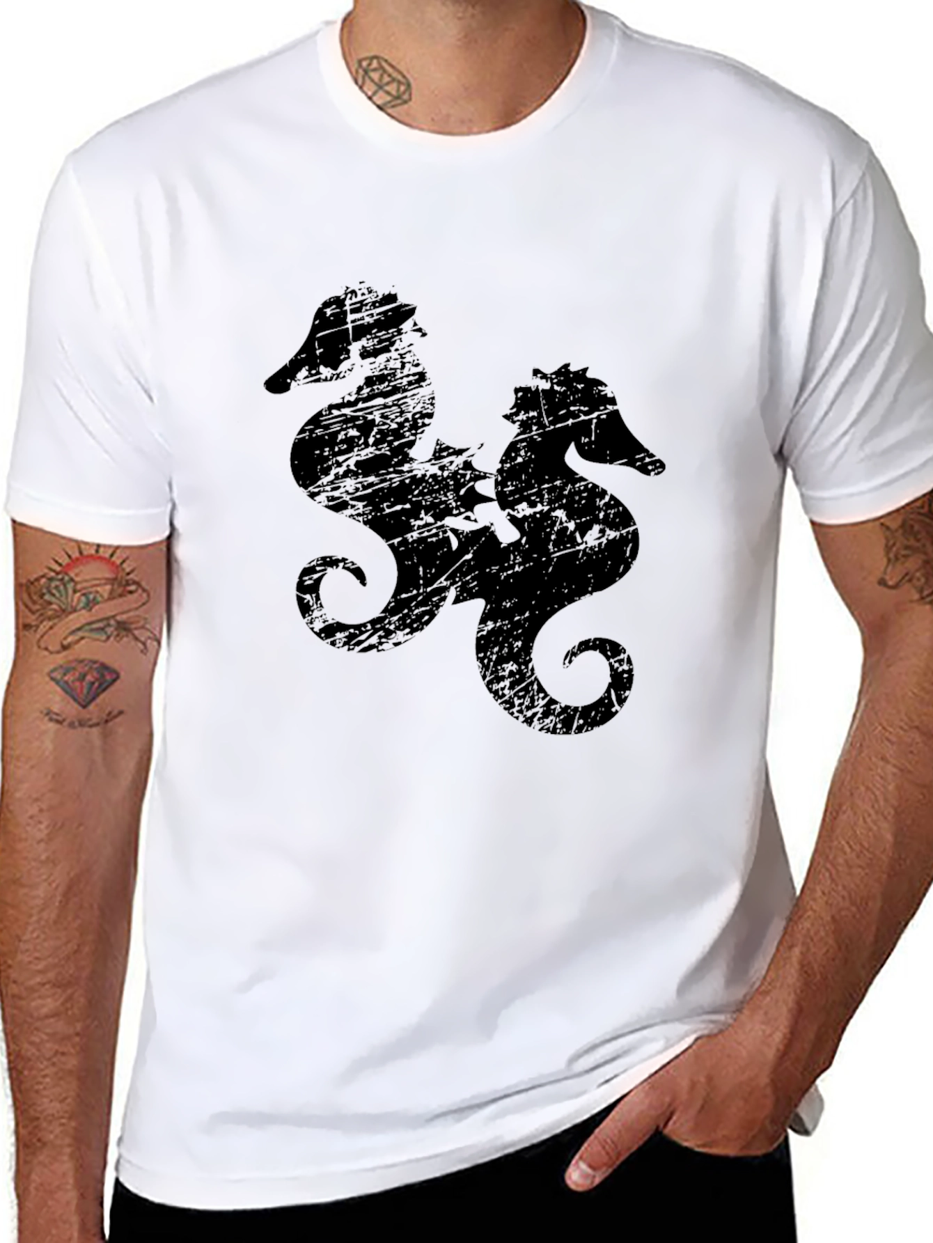 Black Sea Horse Graphic Tee