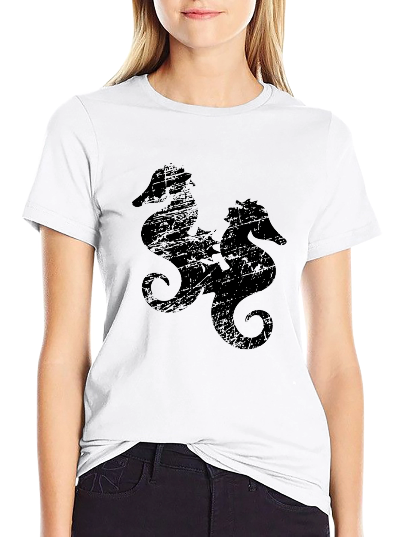 Black Sea Horse Graphic Tee