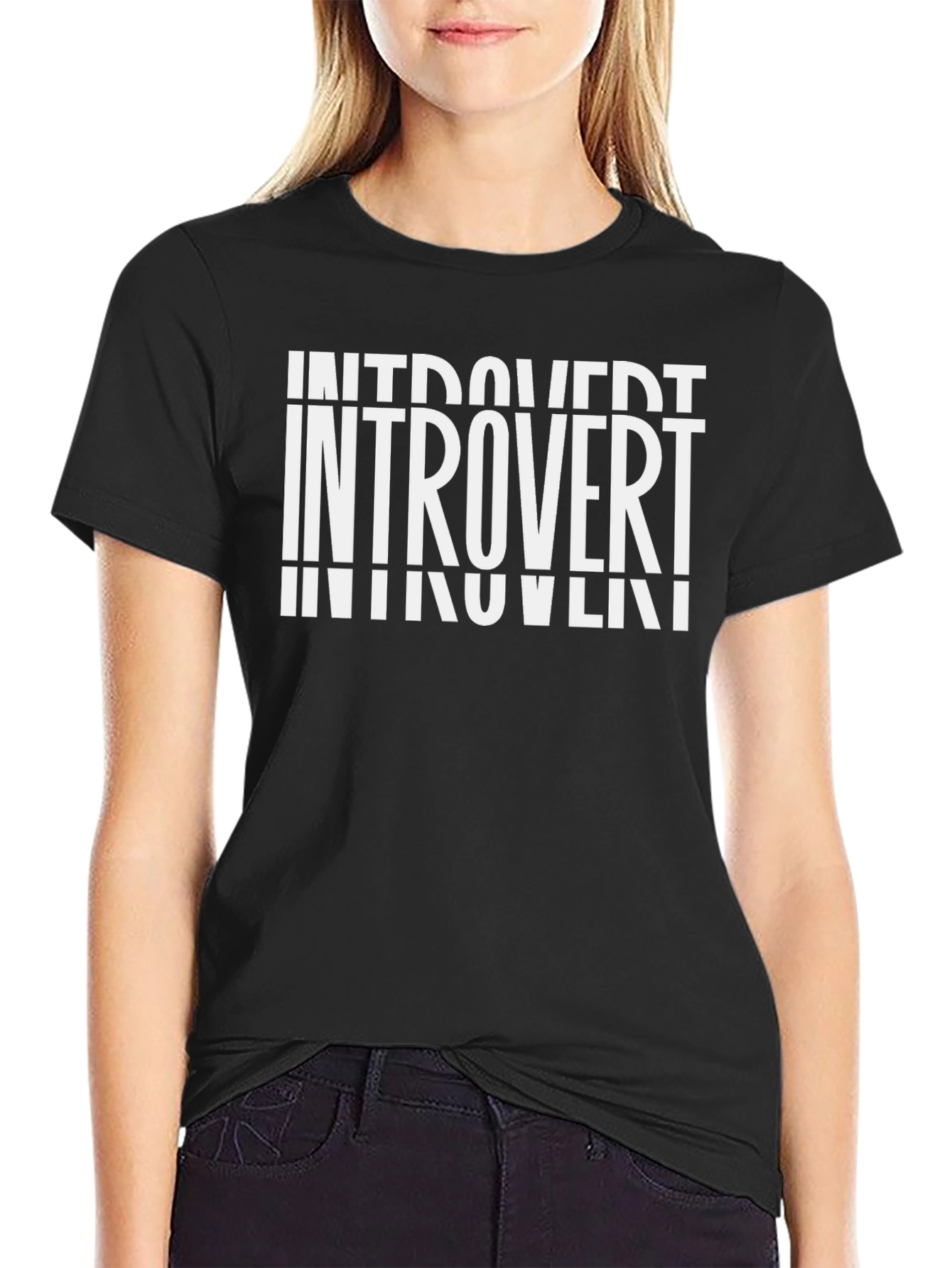 Introvert Graphic Tee - Soft Cotton Black T-Shirt