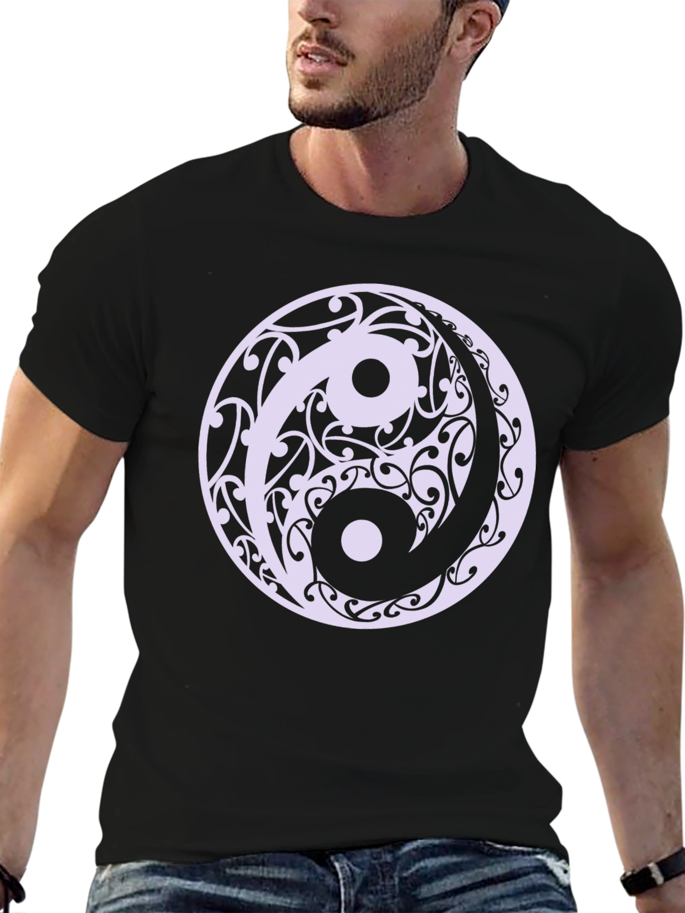 Yin Yang Swirl Black Tee