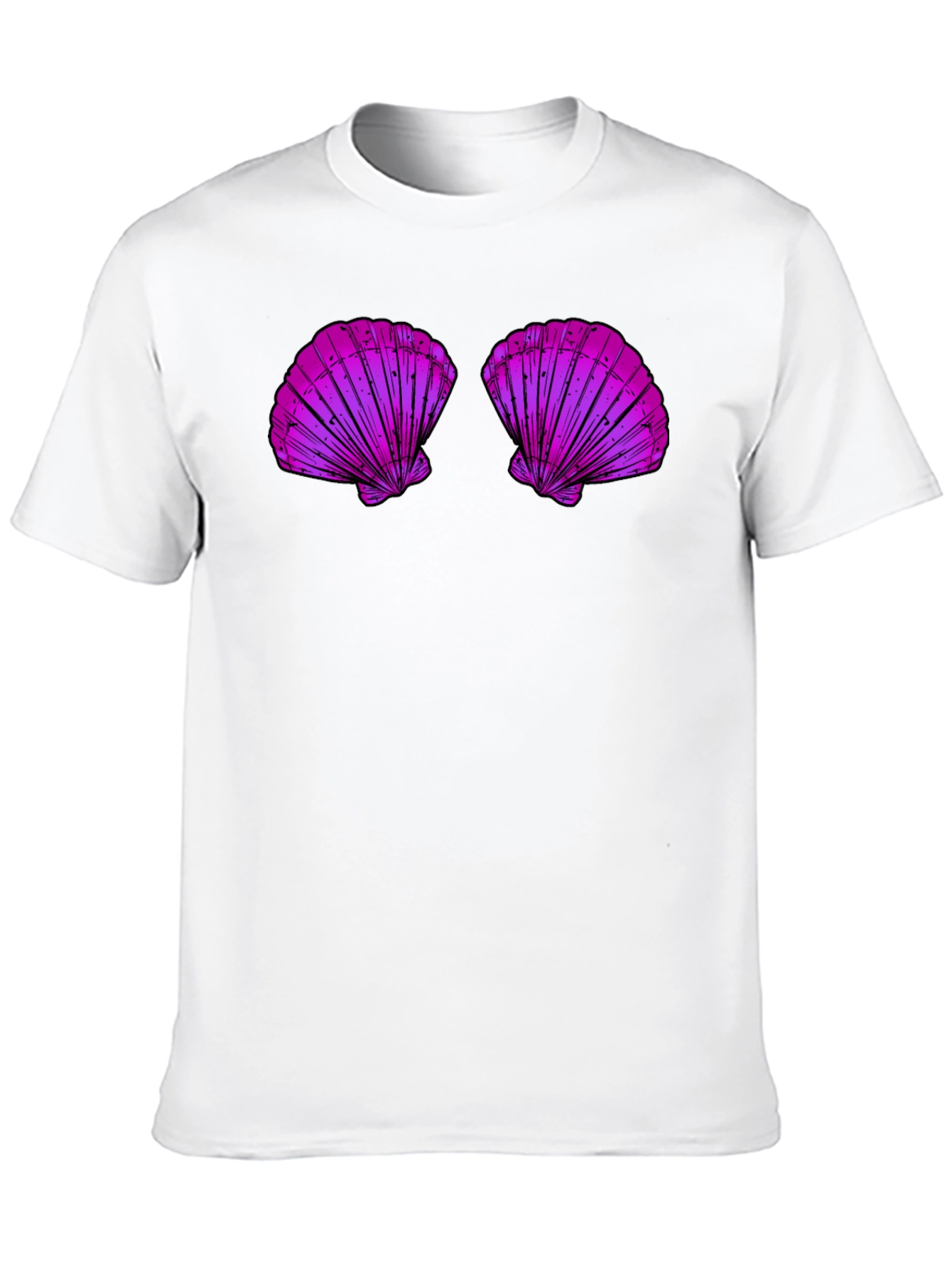 Mermaid Shell Top Graphic Tee - Fun Casual T-Shirt