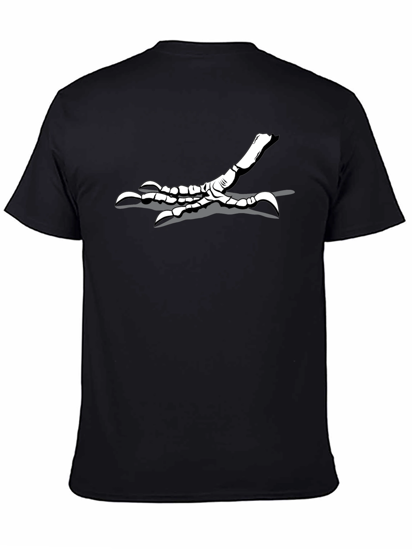 Mens Black T-Shirt with Bird Claw Design
