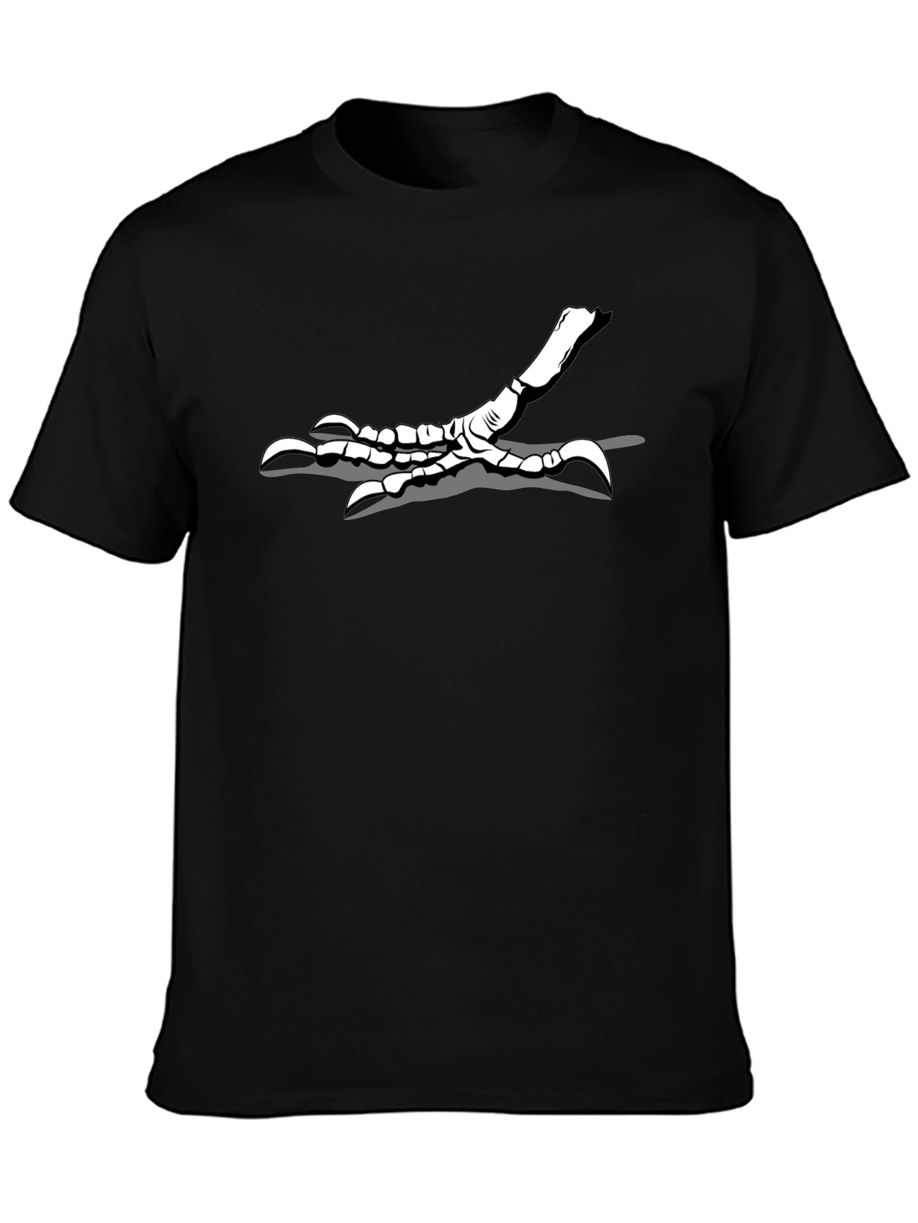 Mens Black T-Shirt with Bird Claw Design