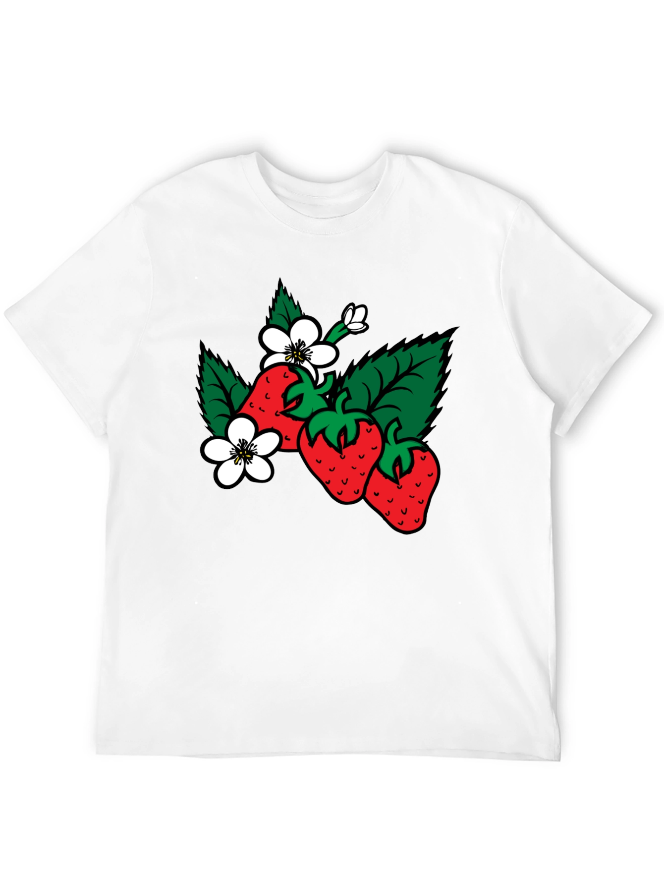 Strawberry Blossom Black T-Shirt
