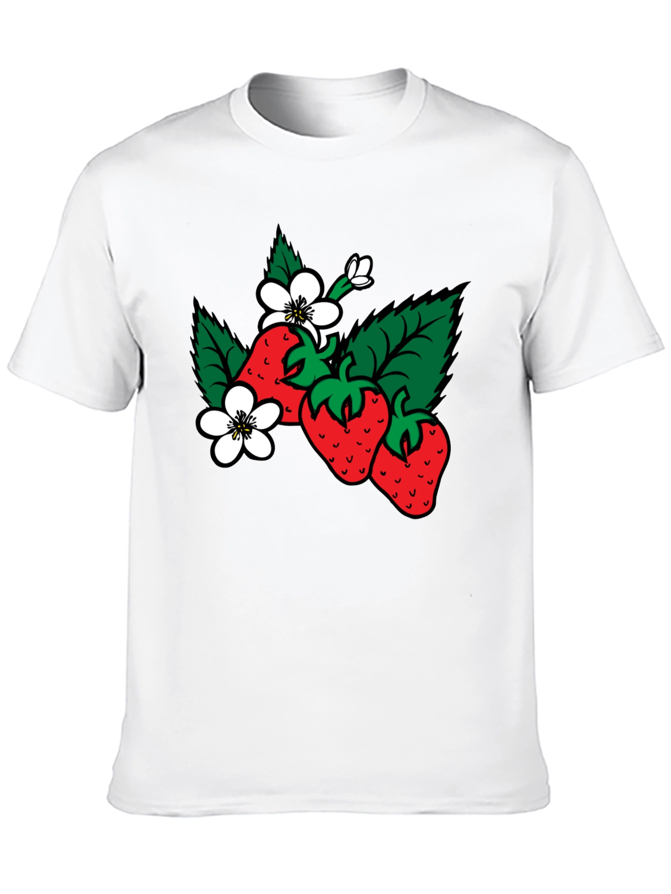 Strawberry Blossom Black T-Shirt