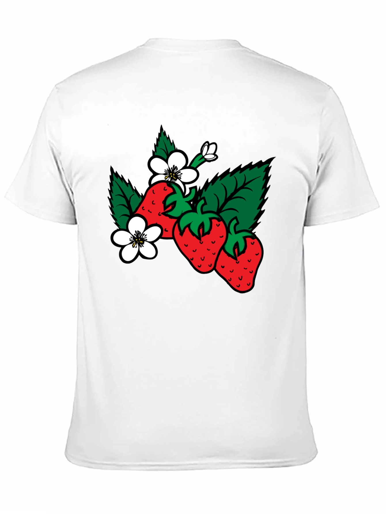 Strawberry Blossom Black T-Shirt