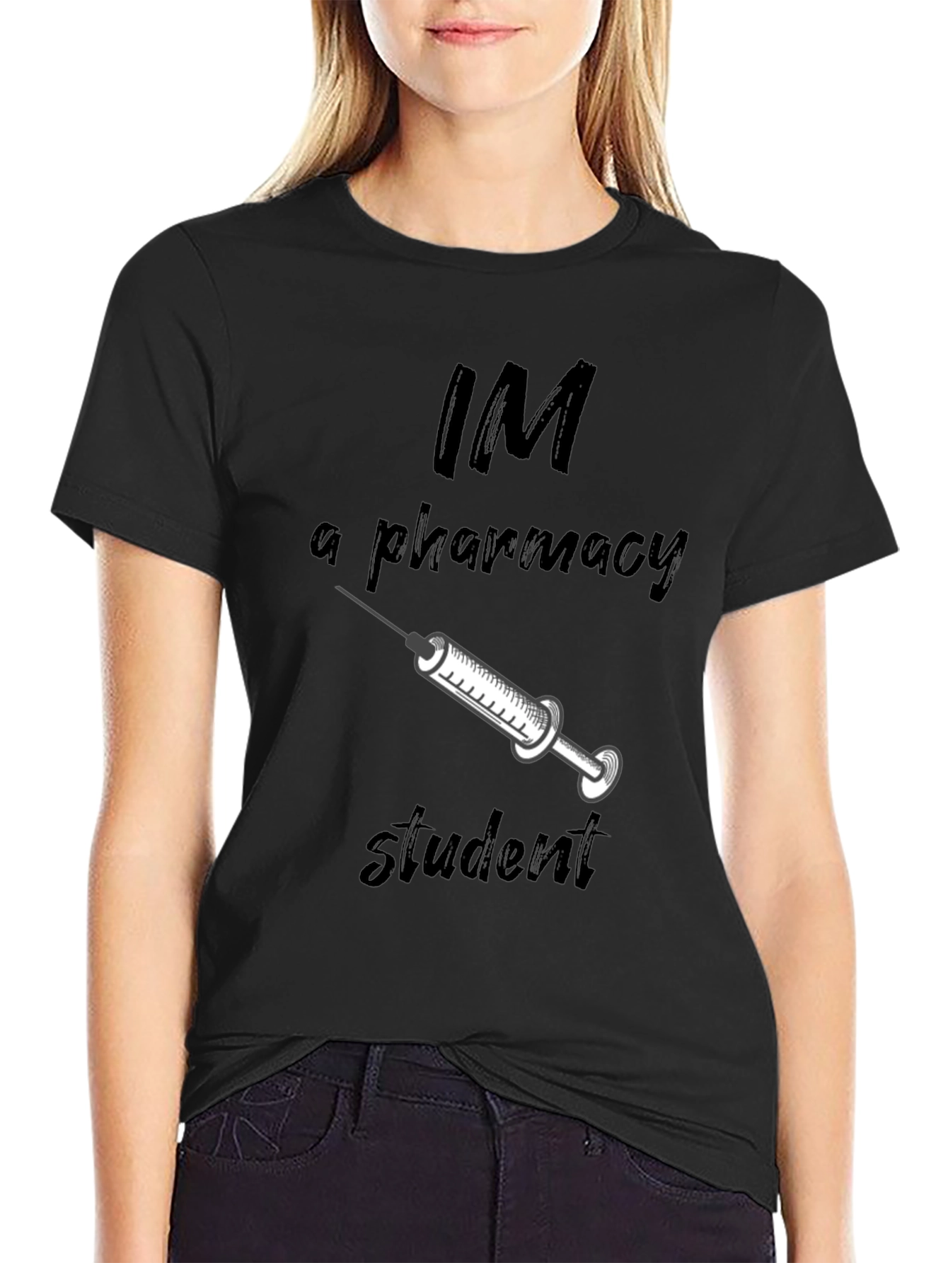 Pharmacy Student T-Shirt - Black Cotton Blend