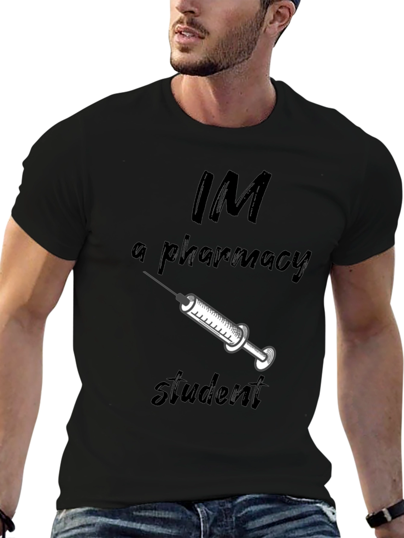 Pharmacy Student T-Shirt - Black Cotton Blend
